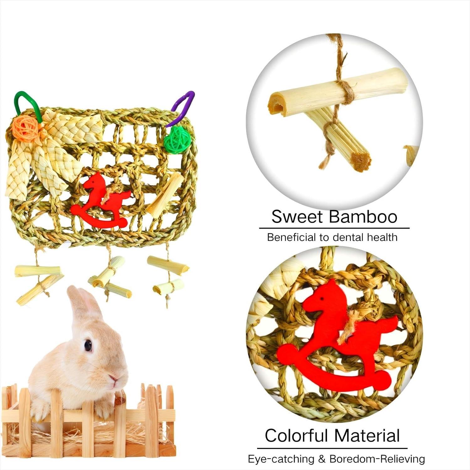 Juguete de Masticar Colgante para Conejos XLpeixin 20cm Natural