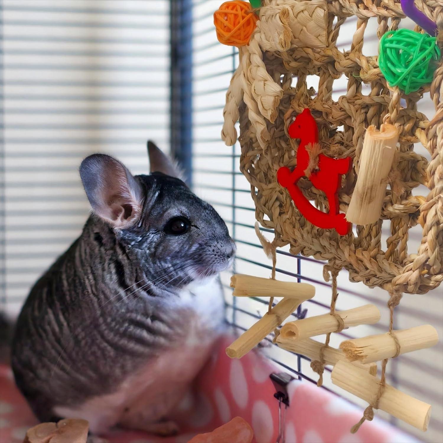 Juguete de Masticar Colgante para Conejos XLpeixin 20cm Natural