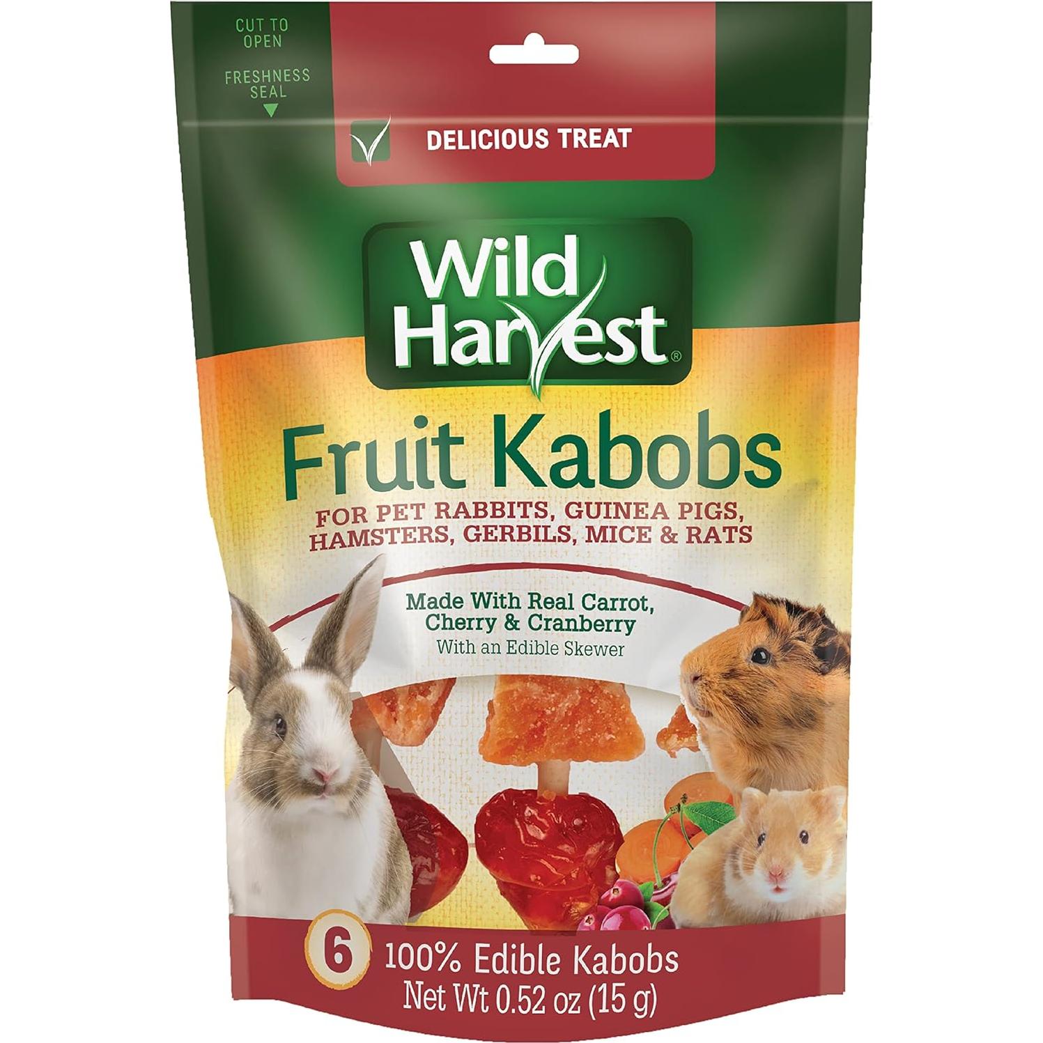Kabobs de Frutas Wild Harvest para Conejos y Hámsters - 6 Unidades