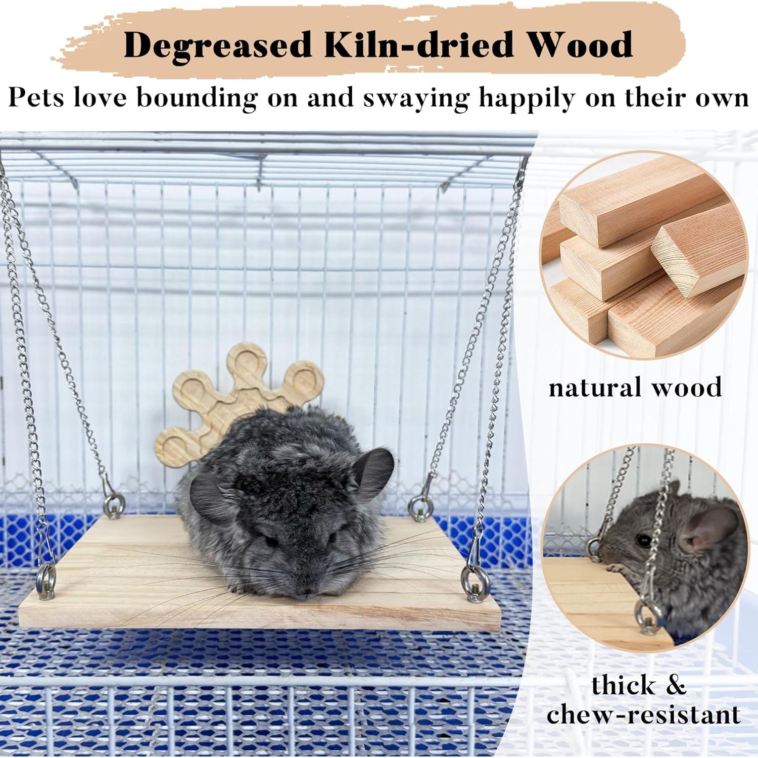 Juguetes Colgantes para Chinchillas Jevnd - Madera Secada al Horno