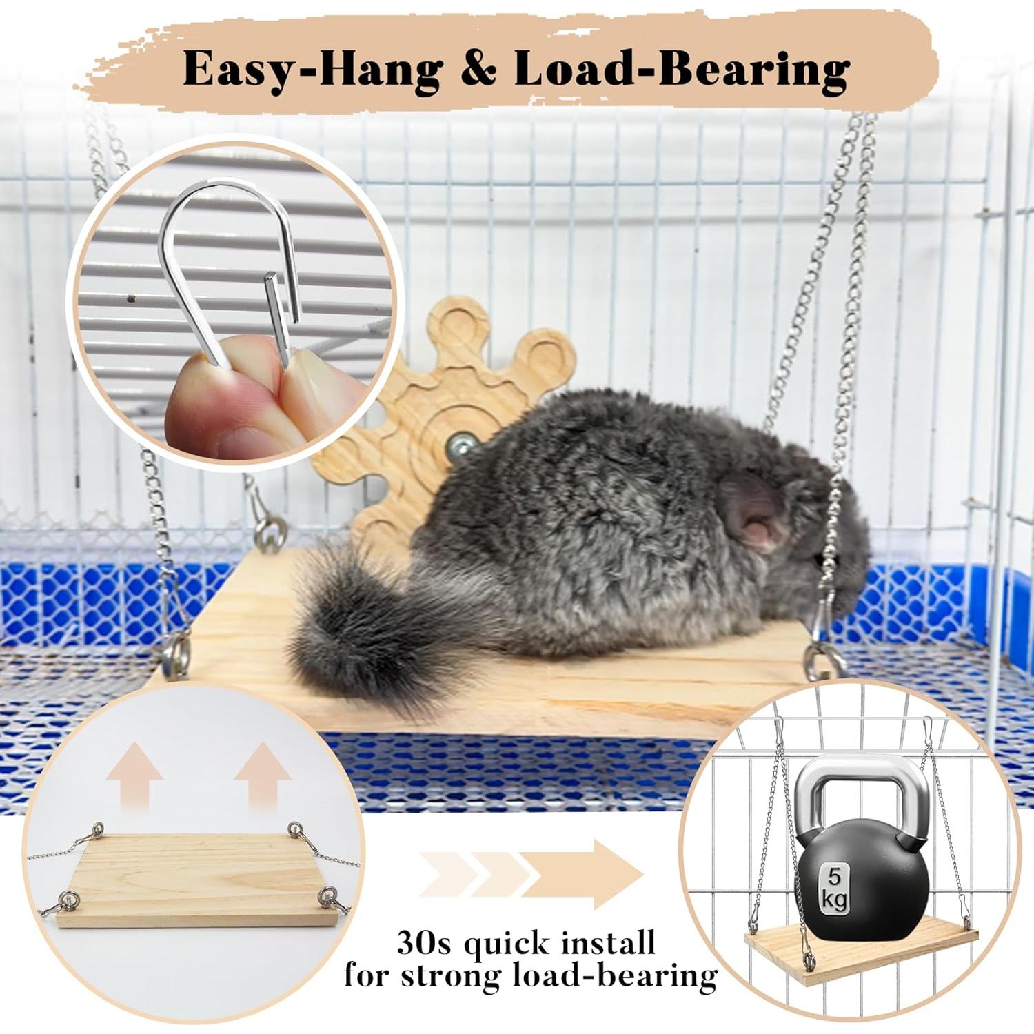 Juguetes Colgantes para Chinchillas Jevnd - Madera Secada al Horno