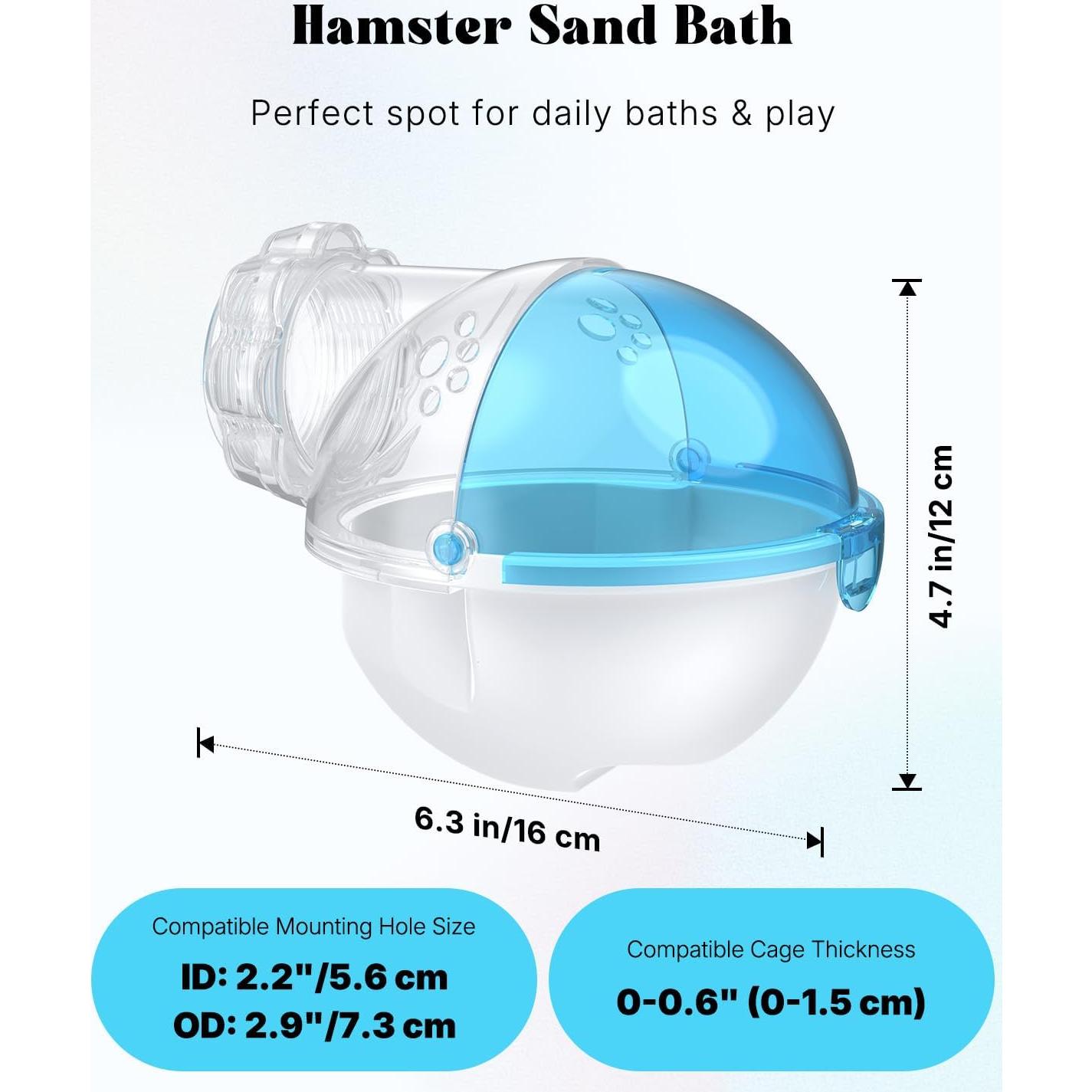 Baño de Arena para Hámster Pawfly 12.2 cm x 11.9 cm
