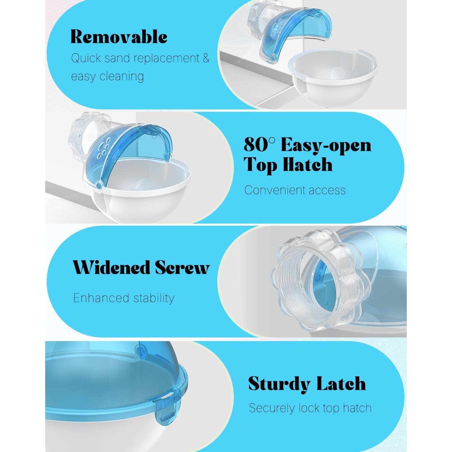 Baño de Arena para Hámster Pawfly 12.2 cm x 11.9 cm