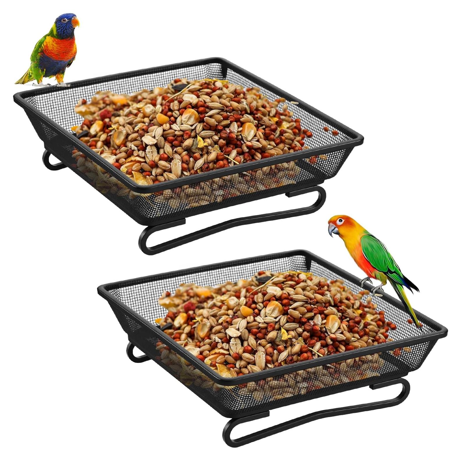 Bandeja Comedero para Aves de Metal Nodaaiie 17.5x17.5 cm