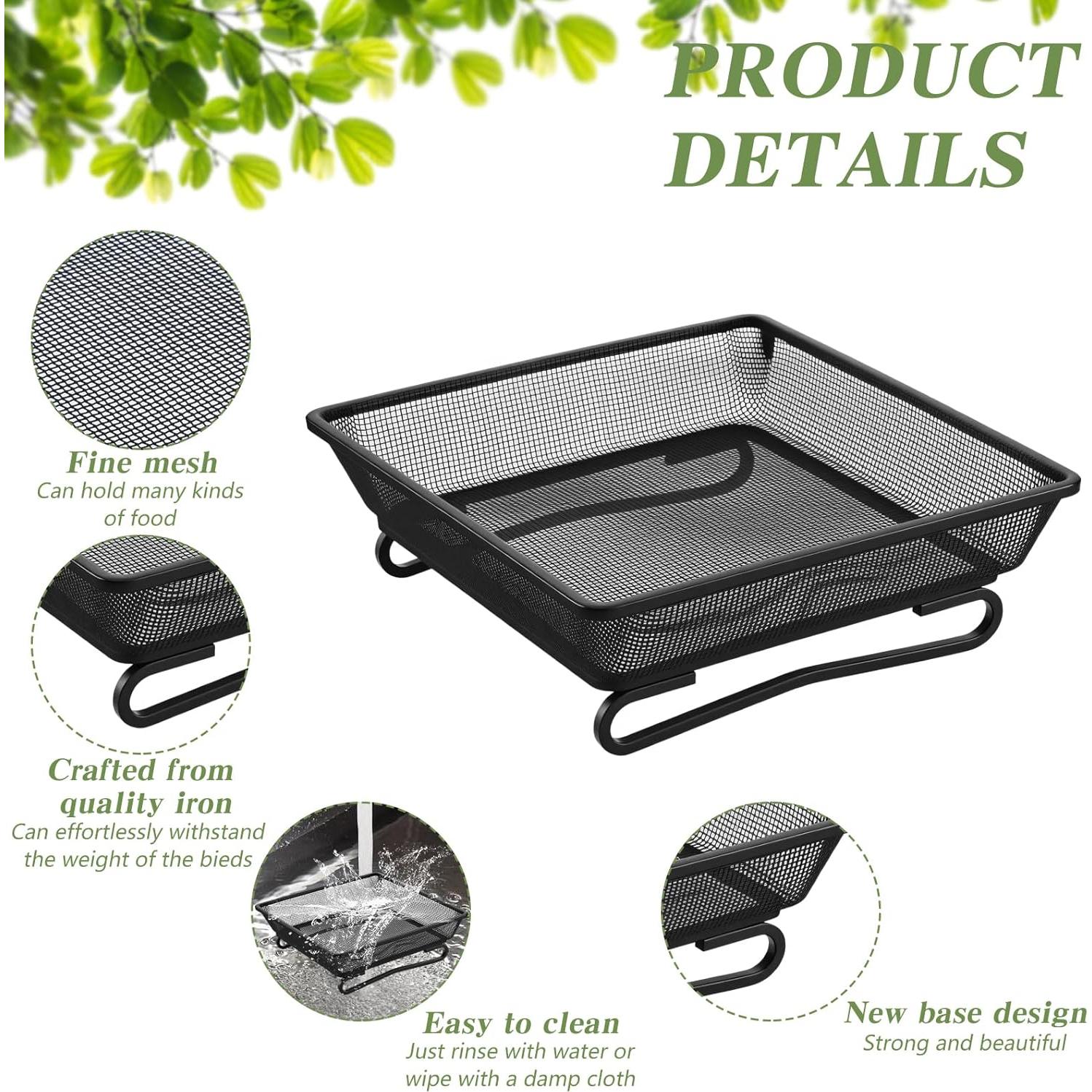 Bandeja Comedero para Aves de Metal Nodaaiie 17.5x17.5 cm