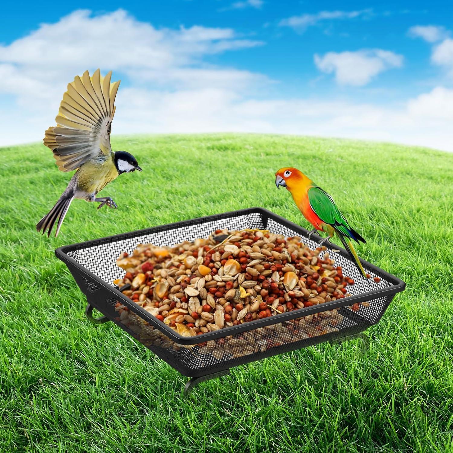 Bandeja Comedero para Aves de Metal Nodaaiie 17.5x17.5 cm