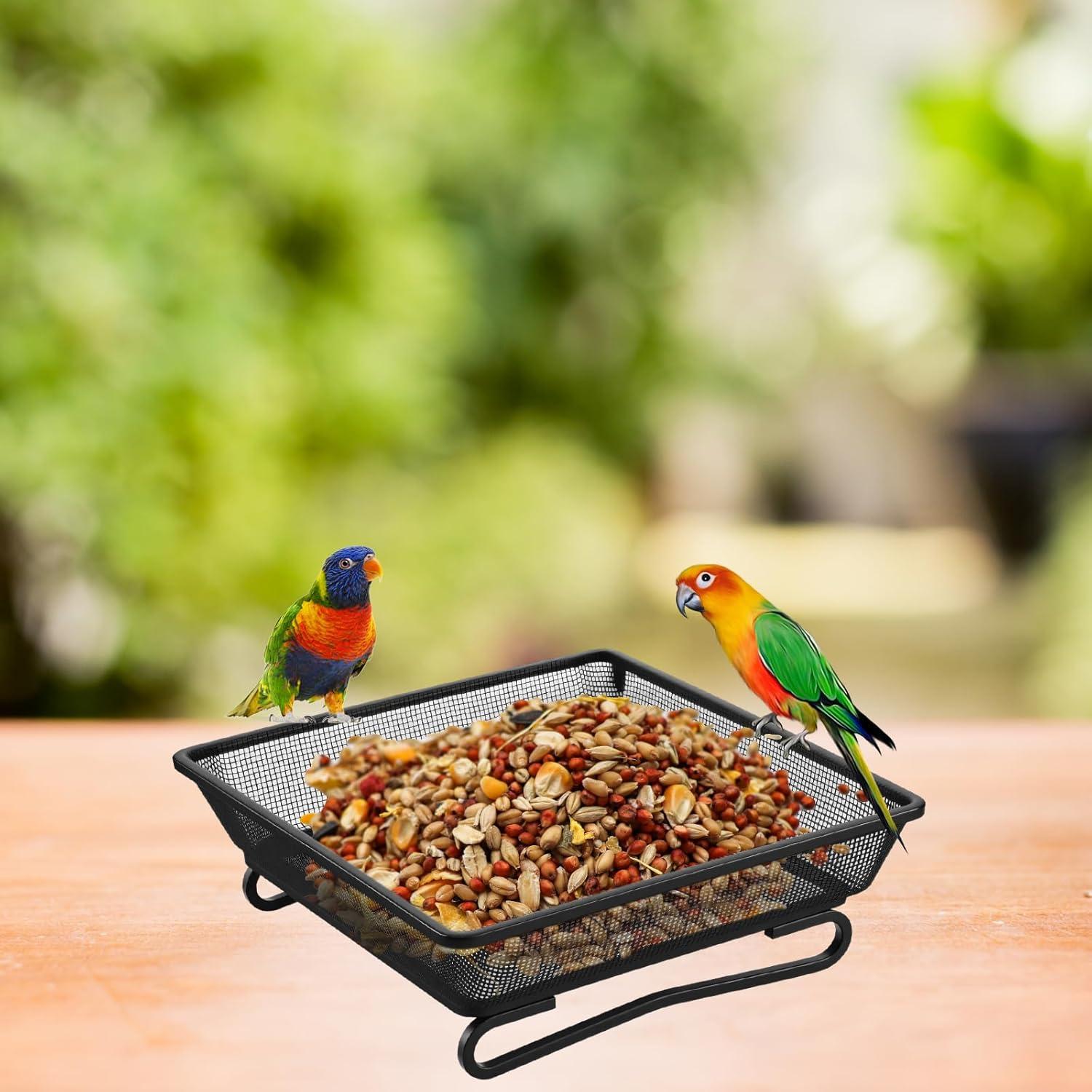 Bandeja Comedero para Aves de Metal Nodaaiie 17.5x17.5 cm