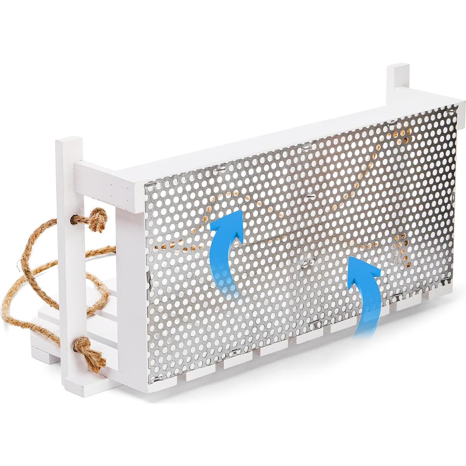 Comedero para Aves Frcctre de Madera Colgante Blanco 38.1x19.7cm