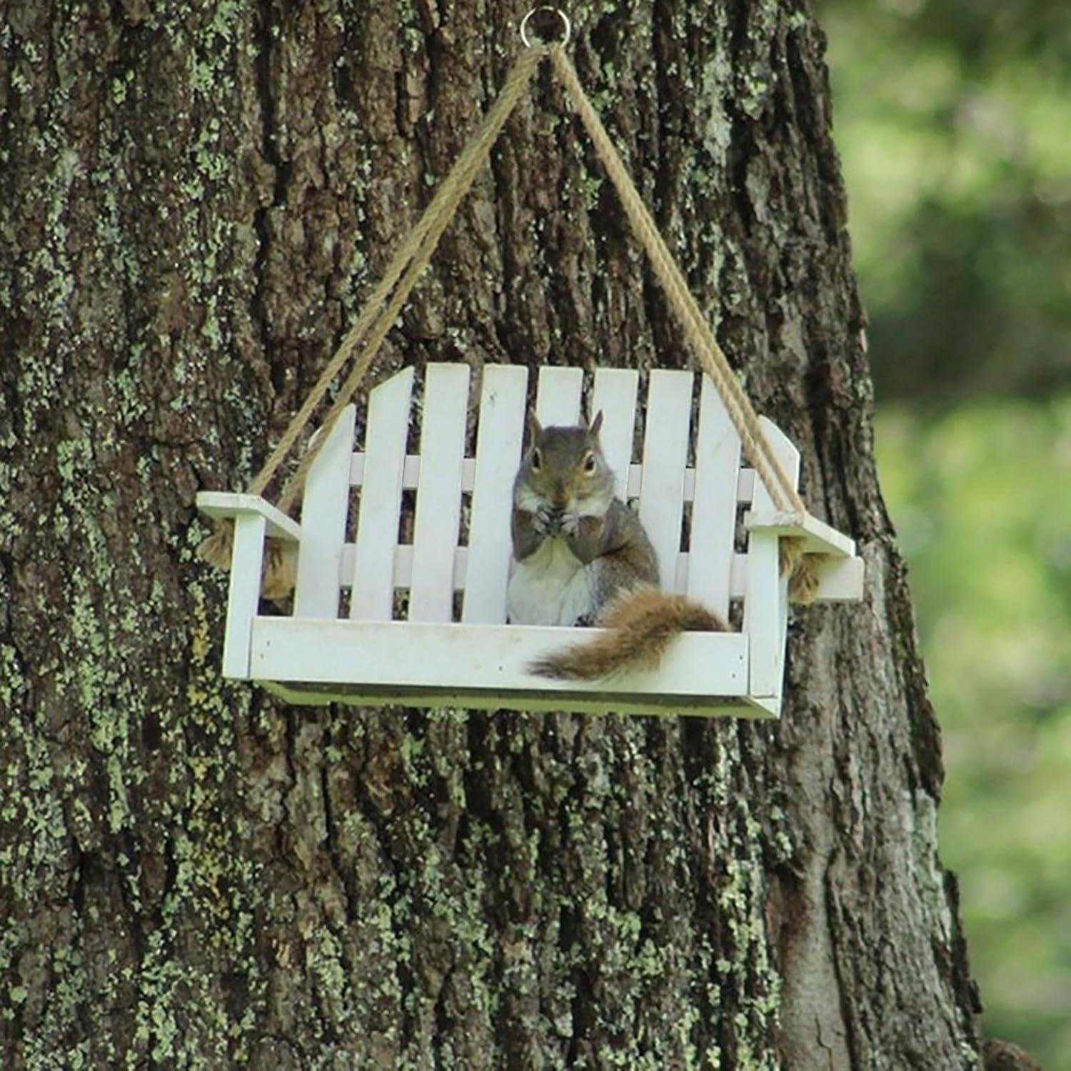 Comedero para Aves Frcctre de Madera Colgante Blanco 38.1x19.7cm