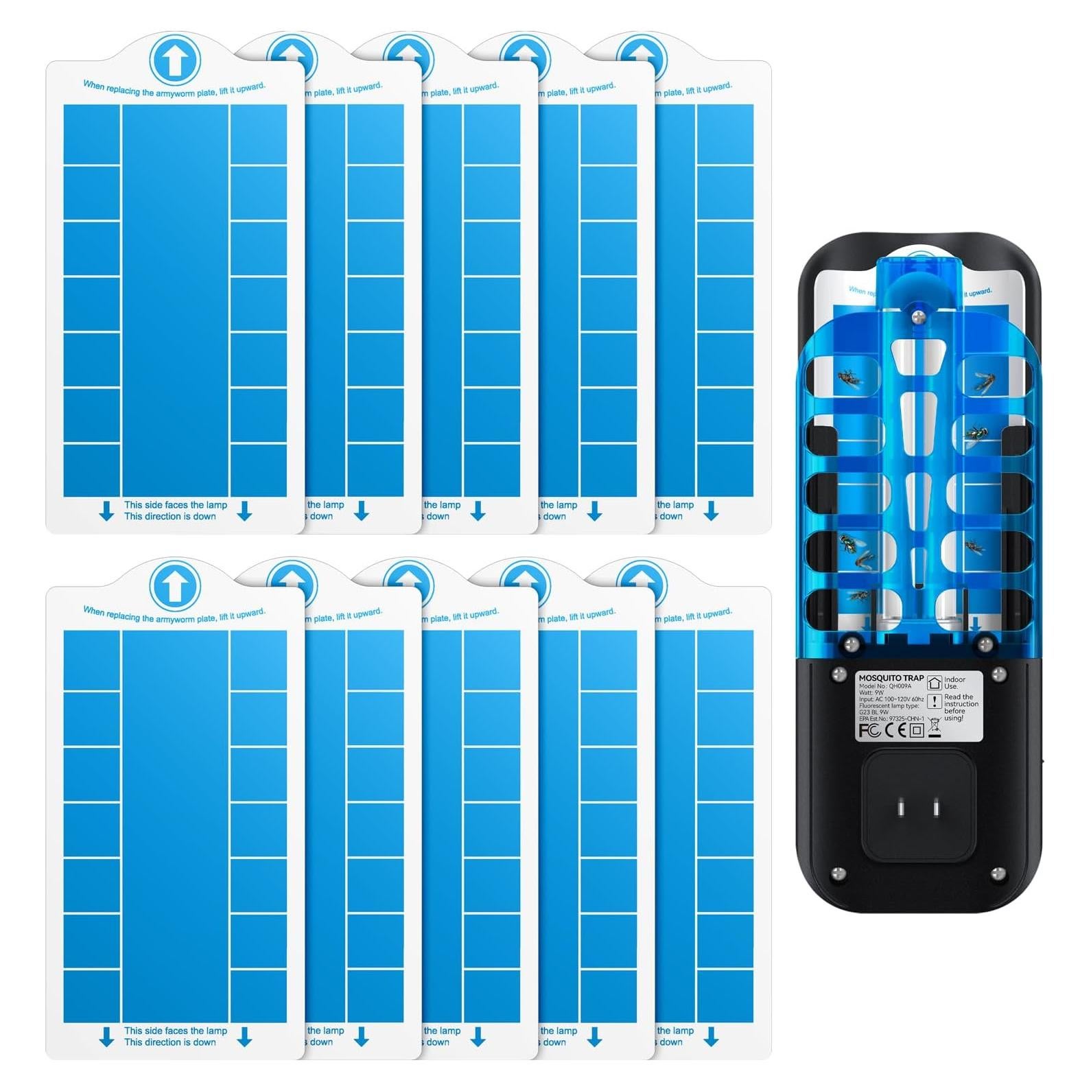 Tarjetas Adhesivas Reemplazo BURLAN para Trampa Insectos 10 Unidades