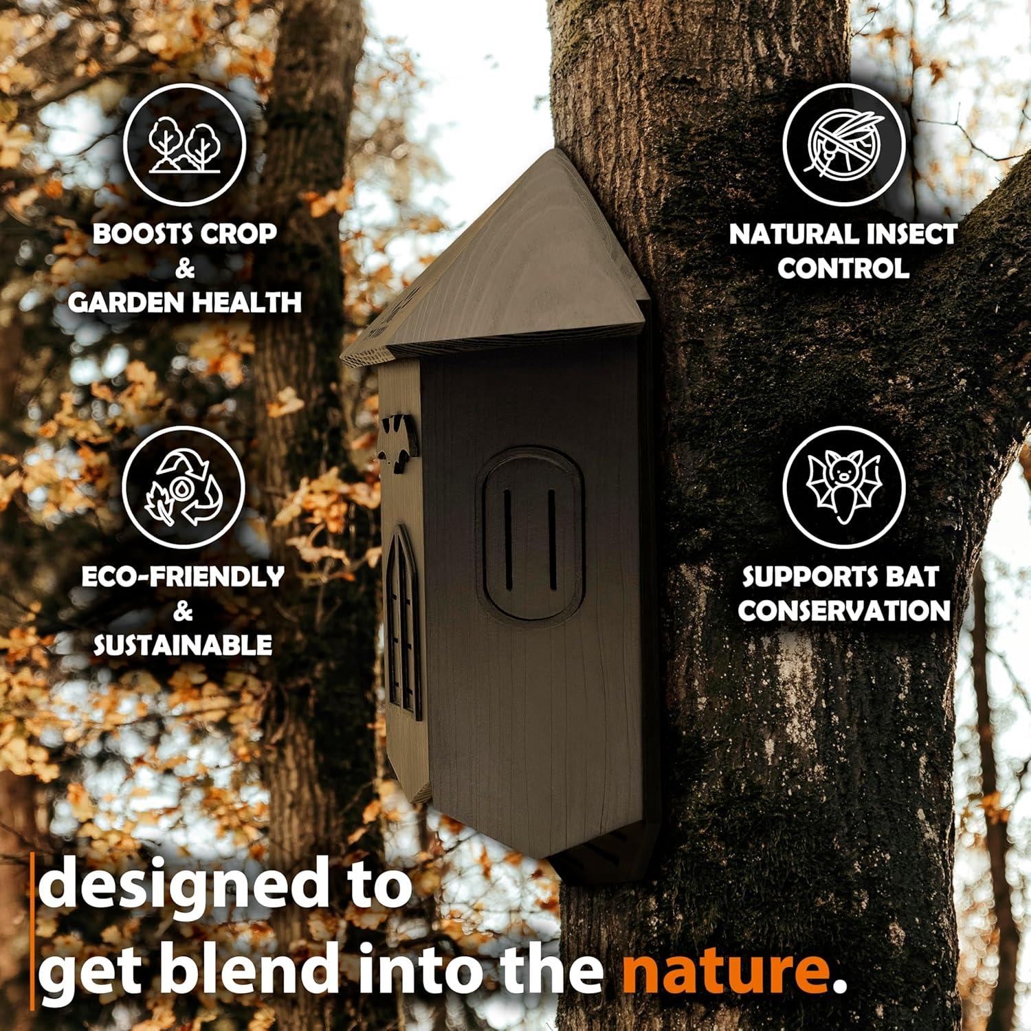Casa para Murciélagos de Madera de Cedro Premium 40.6x25.4cm