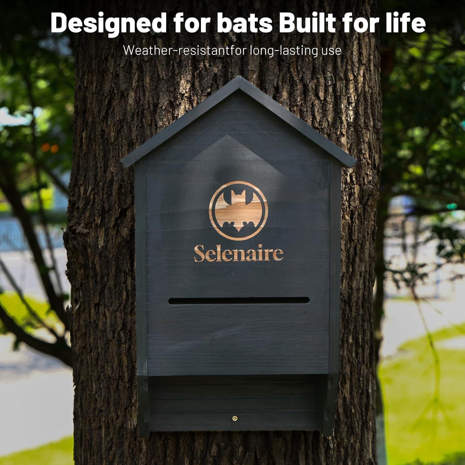 Casa para Murciélagos Triple Cámara Selenaire - Madera Resistente