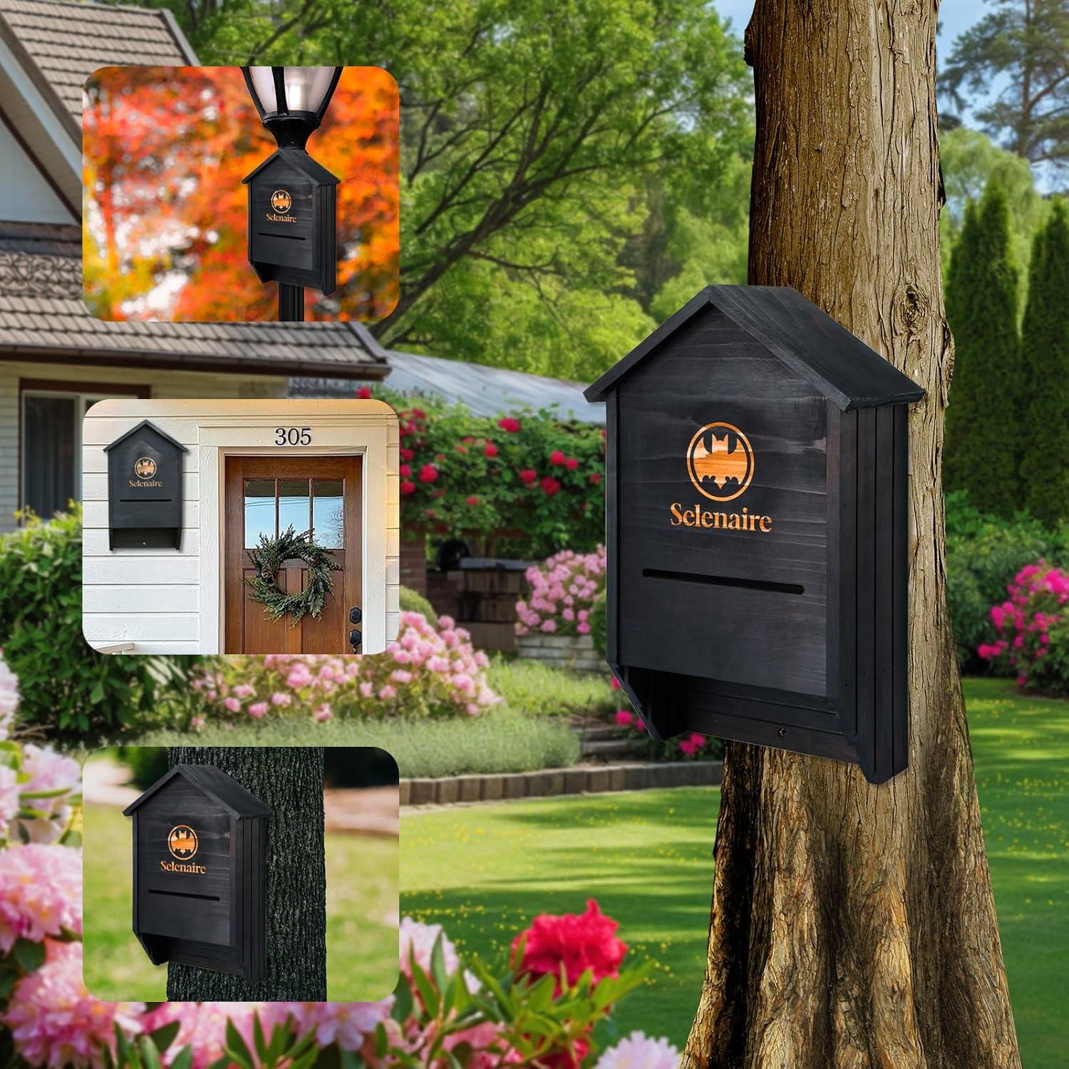 Casa para Murciélagos Triple Cámara Selenaire - Madera Resistente