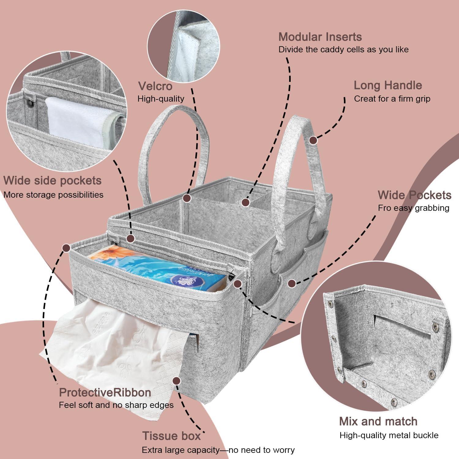 Cesta de Almacenamiento para Pañales Yuemonzki Gris 12L
