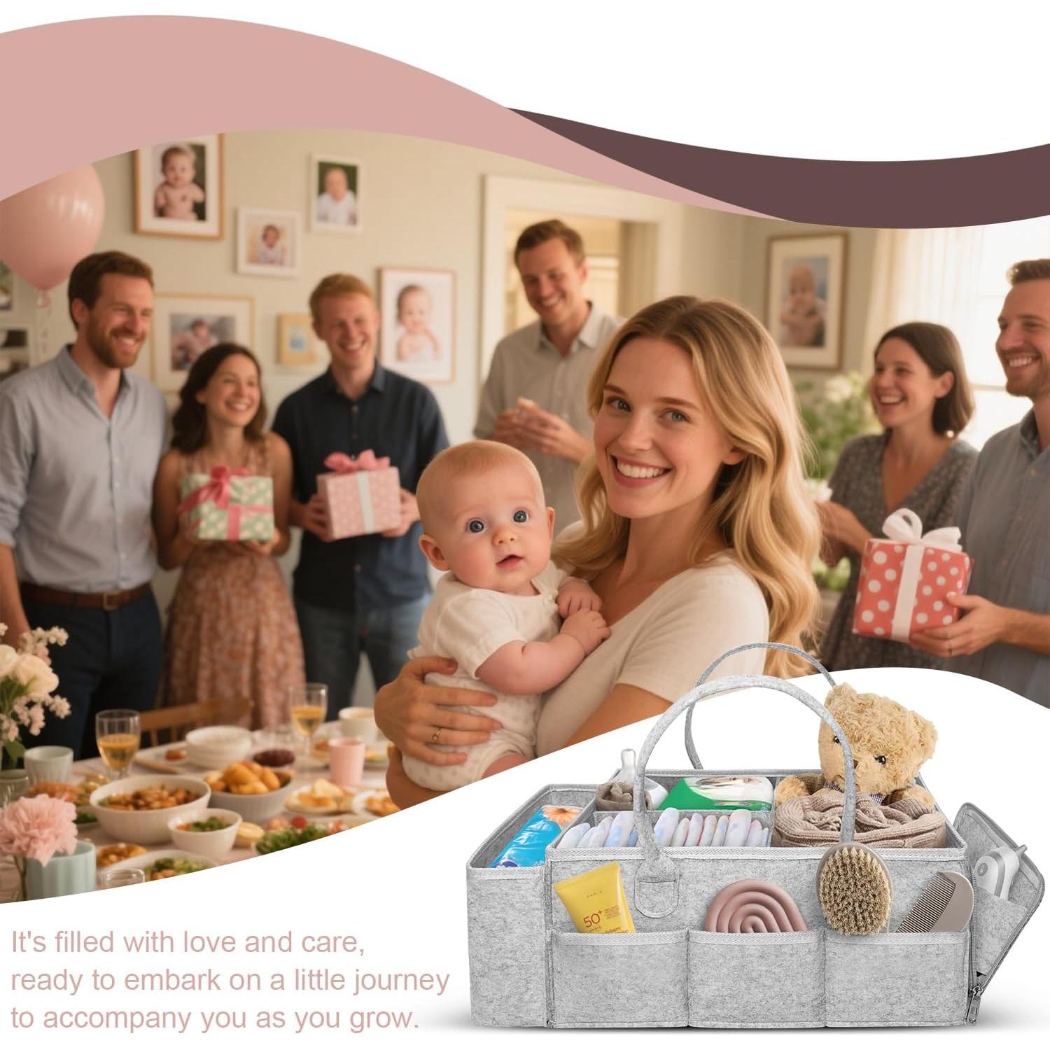 Cesta de Almacenamiento para Pañales Yuemonzki Gris 12L