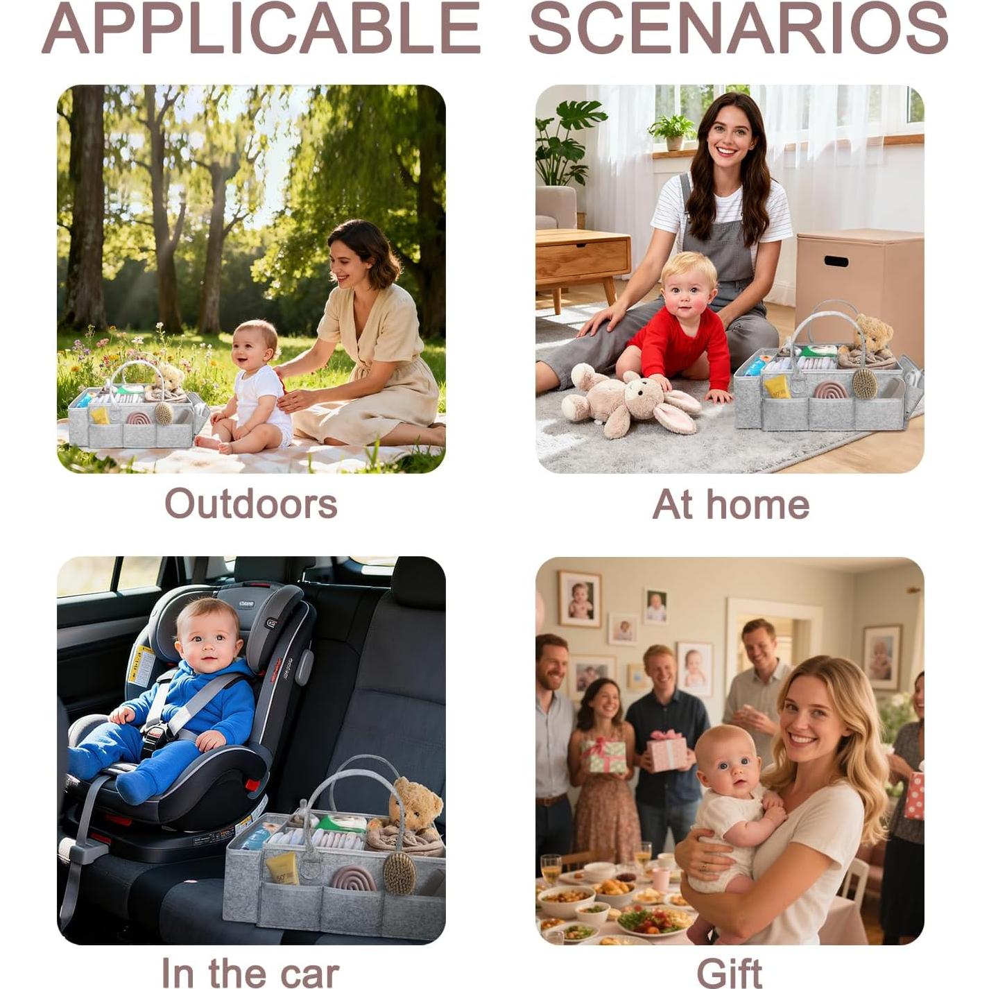 Cesta de Almacenamiento para Pañales Yuemonzki Gris 12L