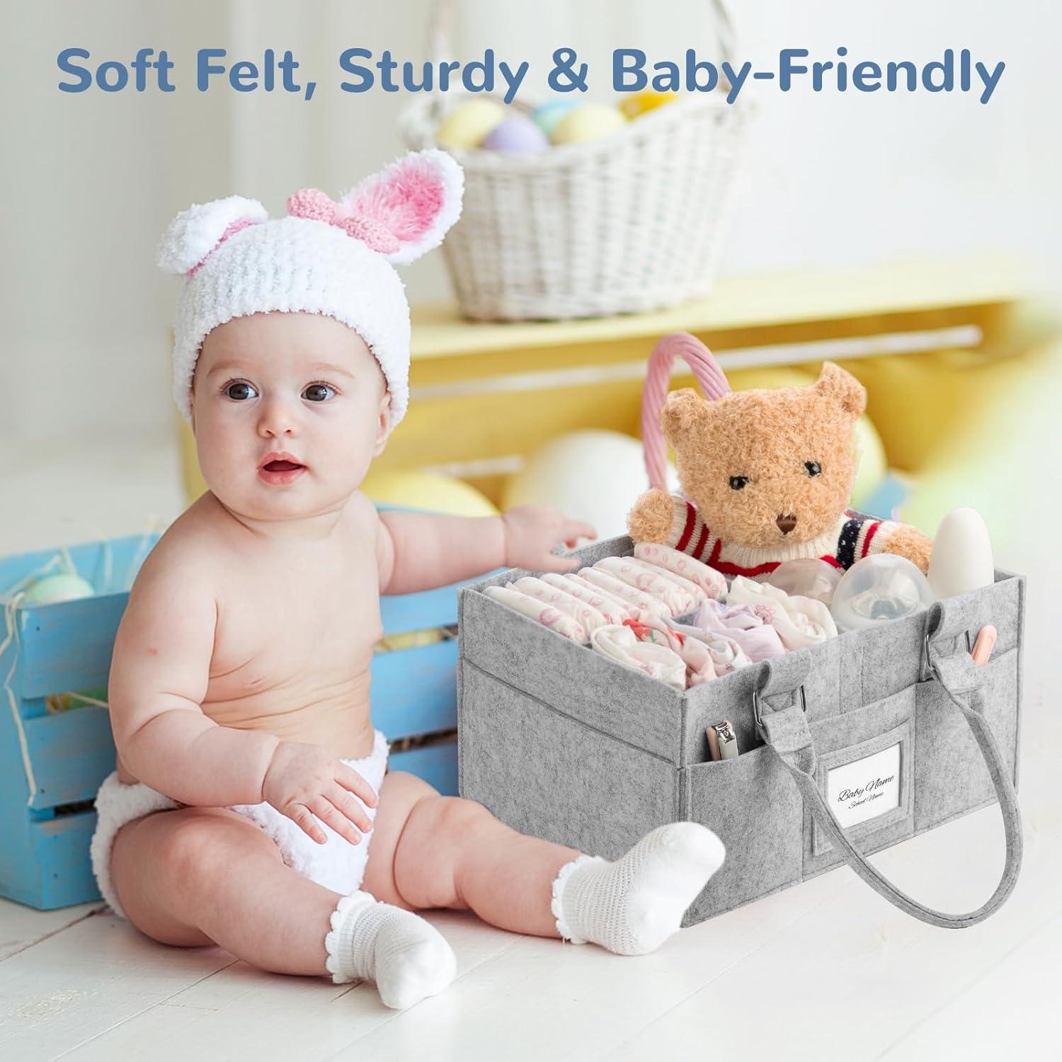 Organizador de Pañales PaoveFor Gris 30x16x23 cm Multifuncional