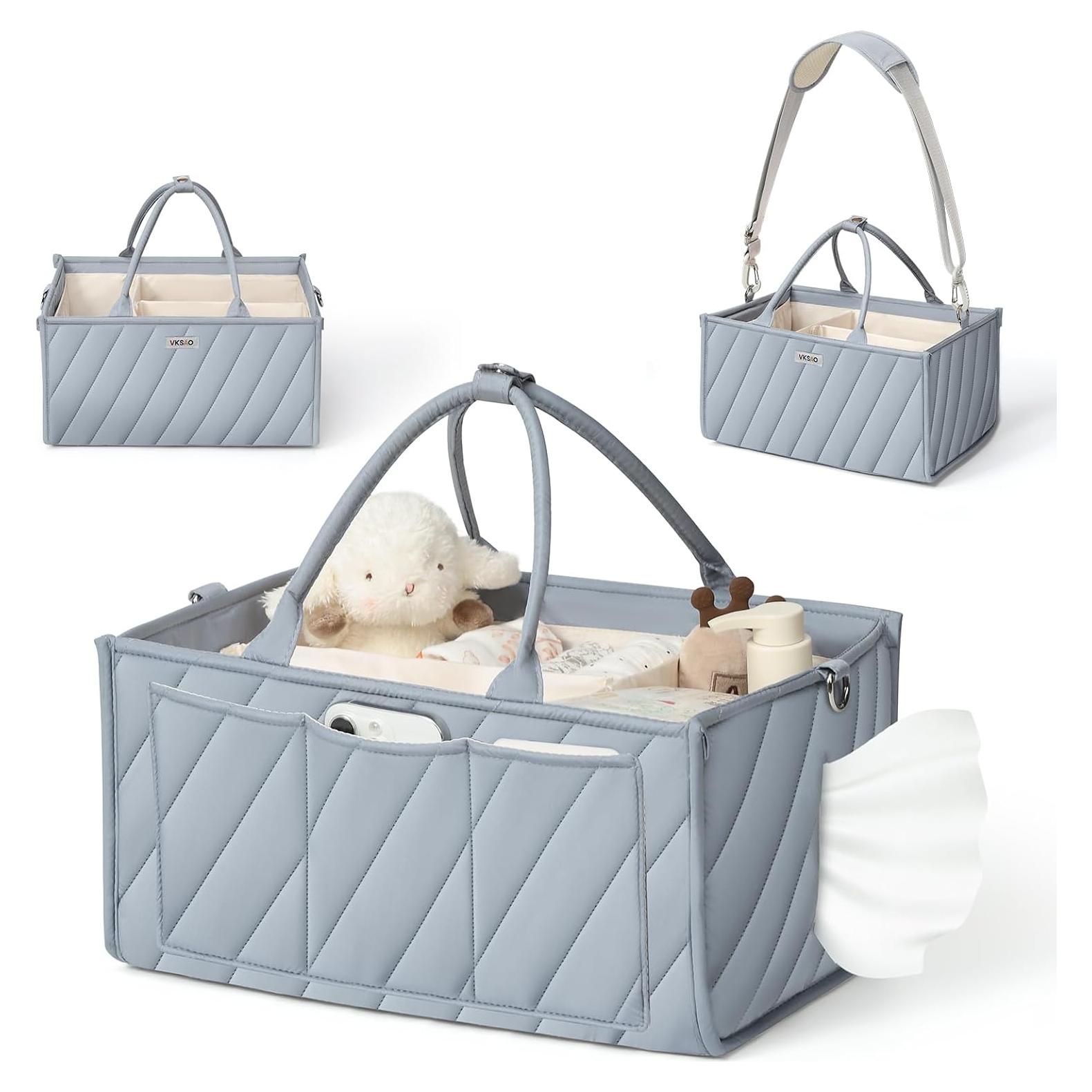 Cesta de Pañales VKSAO Azul con Correa Ajustable 15L