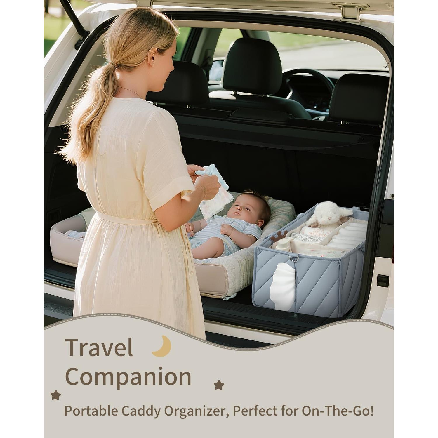 Cesta de Pañales VKSAO Azul con Correa Ajustable 15L