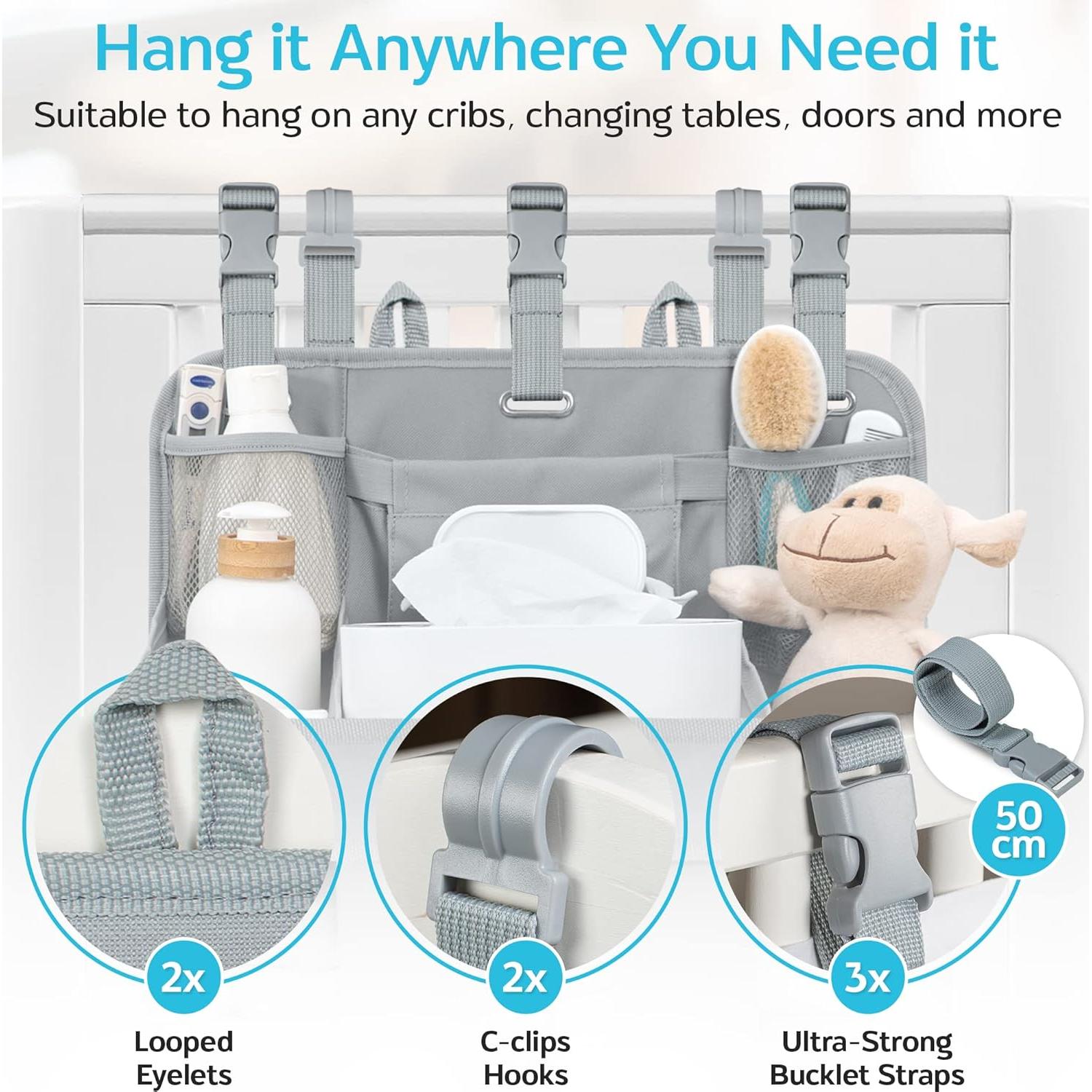 Organizador de Pañales Colgante Royal Rusu - Extra Grande Gris