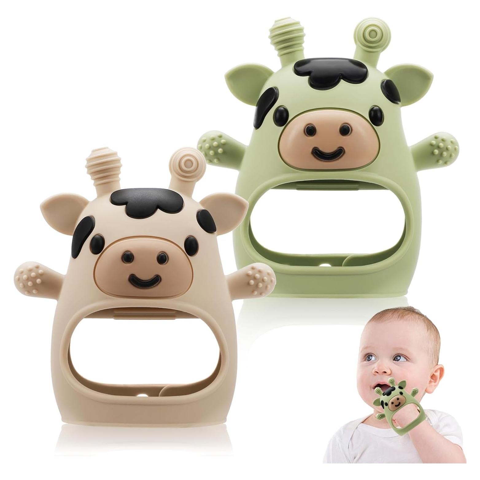 Paquete de 2 Juguetes de Dentición Silicona Bebés 0-12 Meses