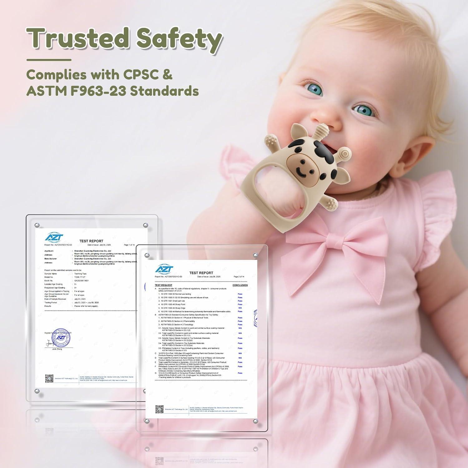 Paquete de 2 Juguetes de Dentición Silicona Bebés 0-12 Meses