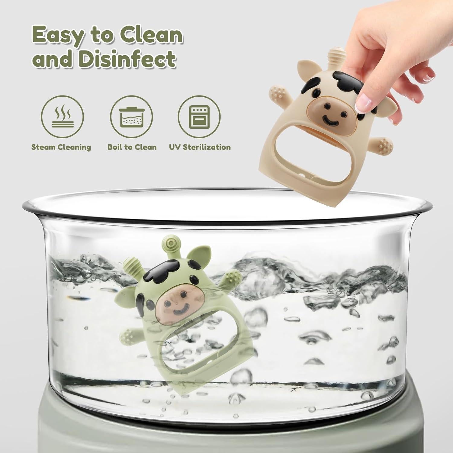 Paquete de 2 Juguetes de Dentición Silicona Bebés 0-12 Meses