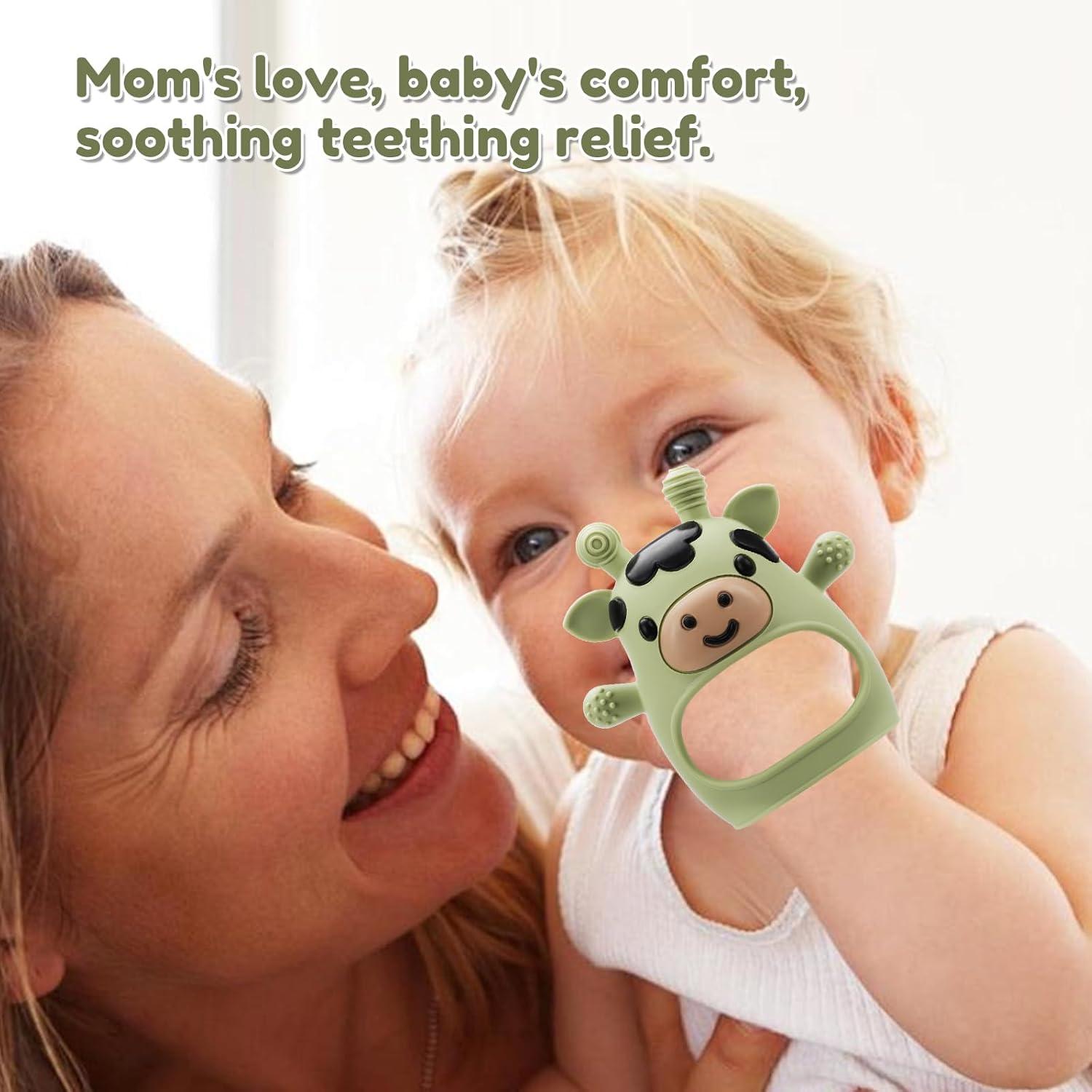 Paquete de 2 Juguetes de Dentición Silicona Bebés 0-12 Meses