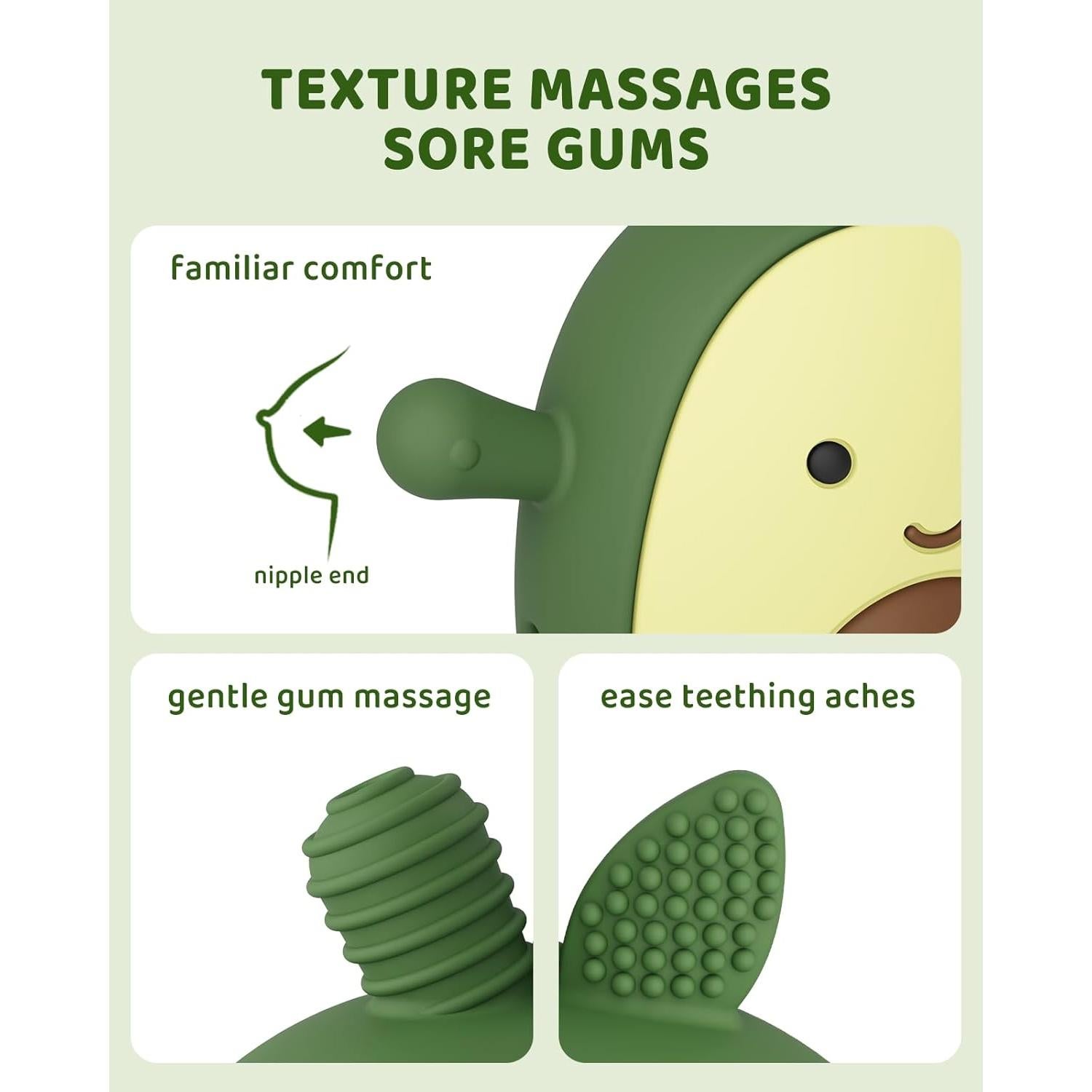 Mitón de Dentición de Silicona Aguacate ChooKaChoo 81.9g