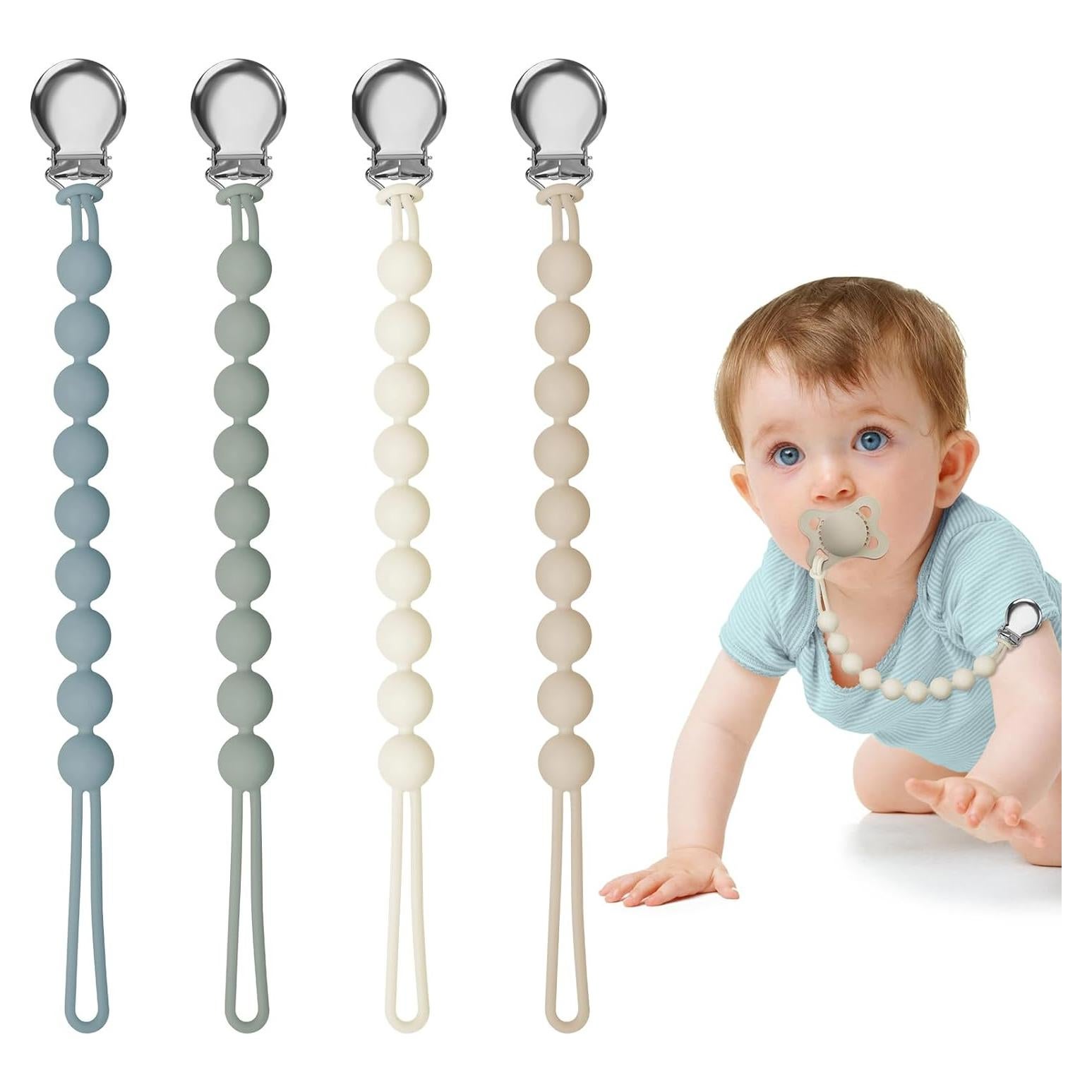 Clip de Chupete de Silicona MAM - 22 cm - Paquete de 4