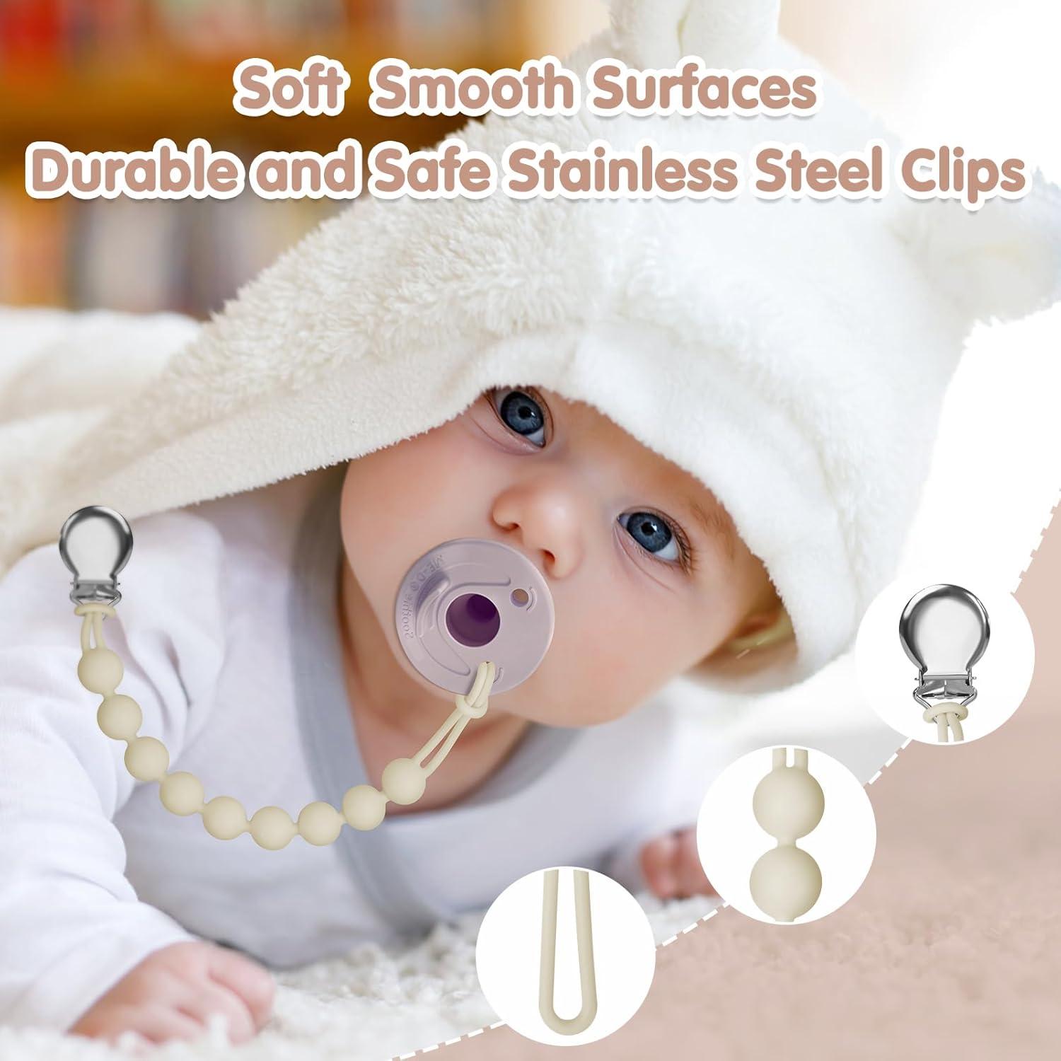 Clip de Chupete de Silicona MAM - 22 cm - Paquete de 4