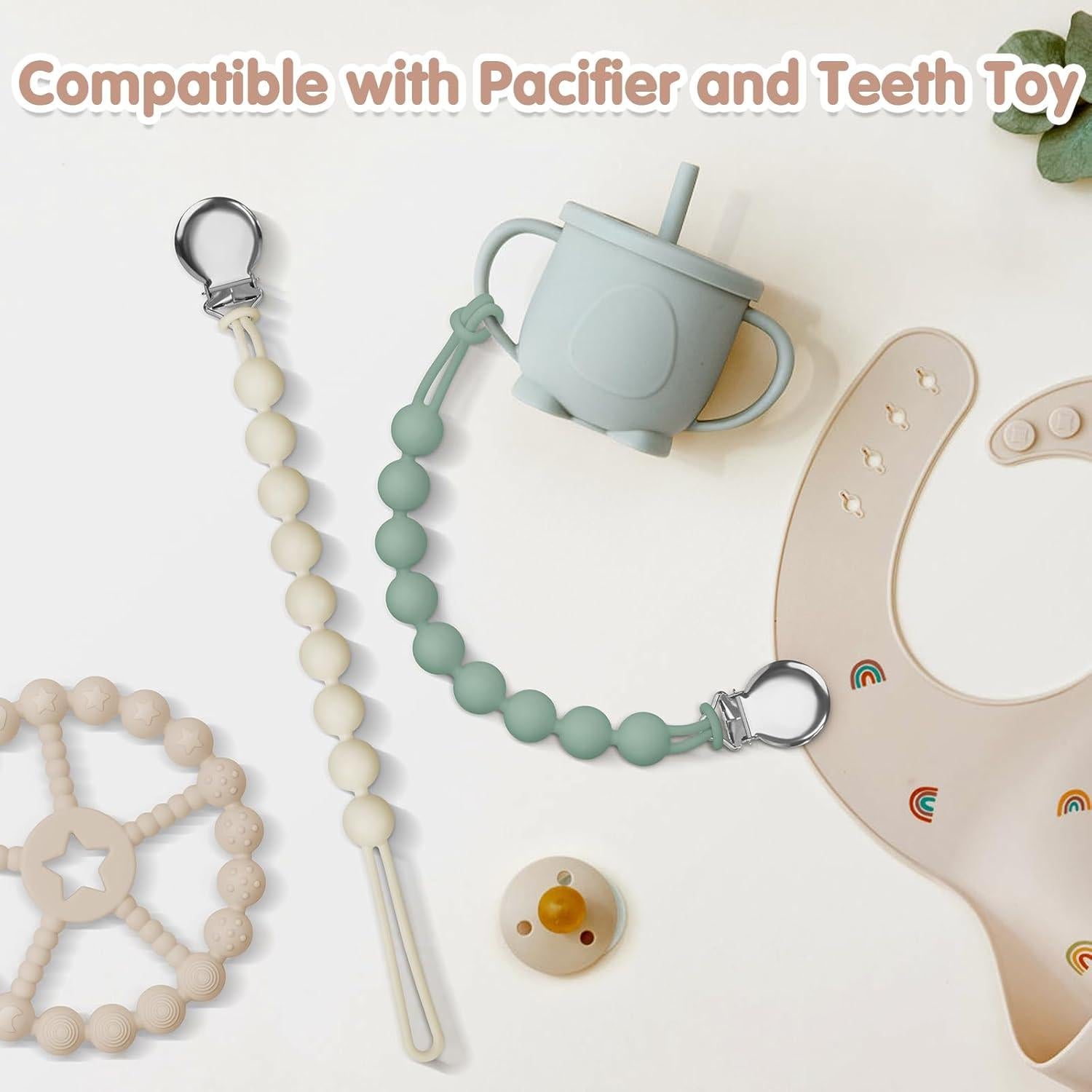 Clip de Chupete de Silicona MAM - 22 cm - Paquete de 4