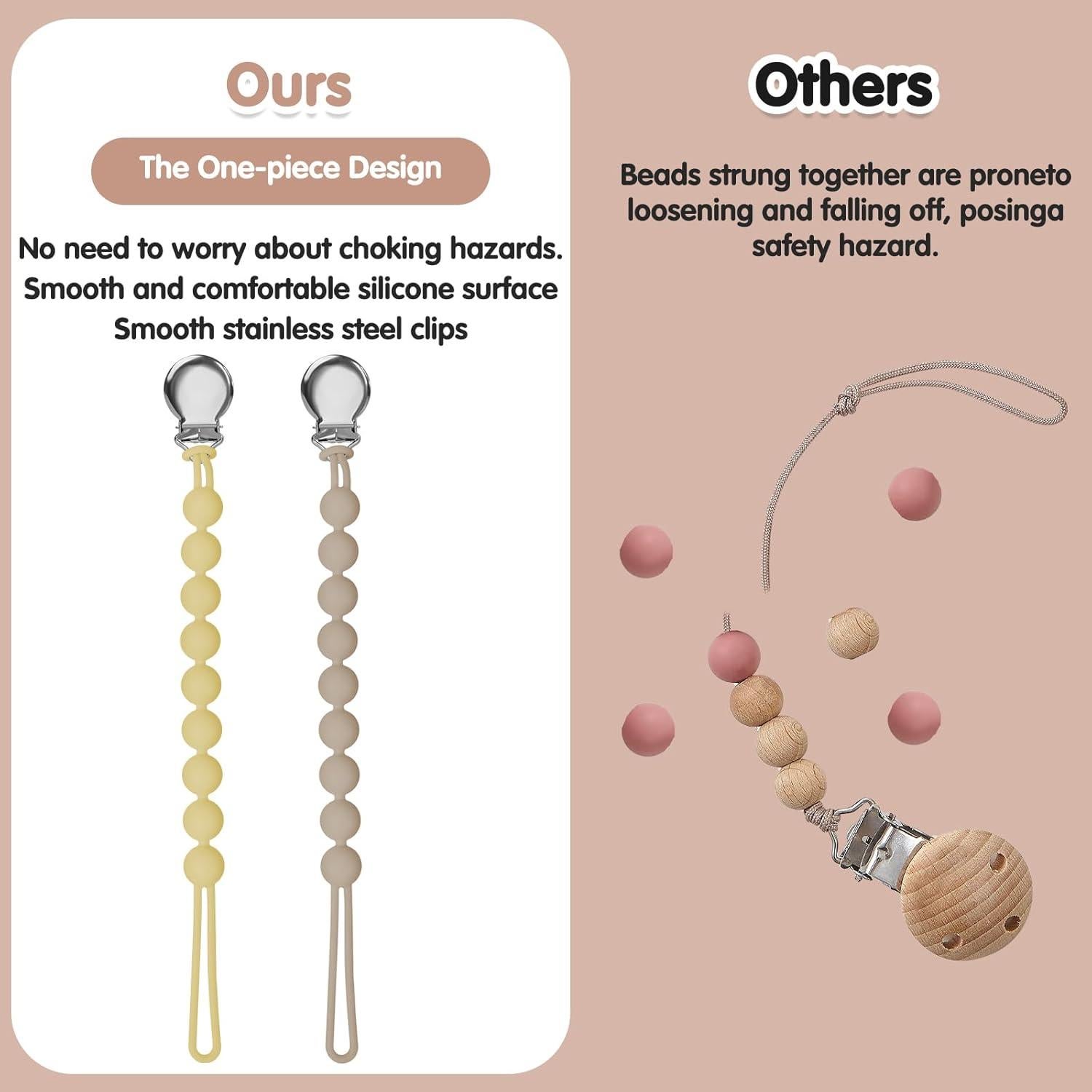 Clip de Chupete de Silicona MAM - 22 cm - Paquete de 4