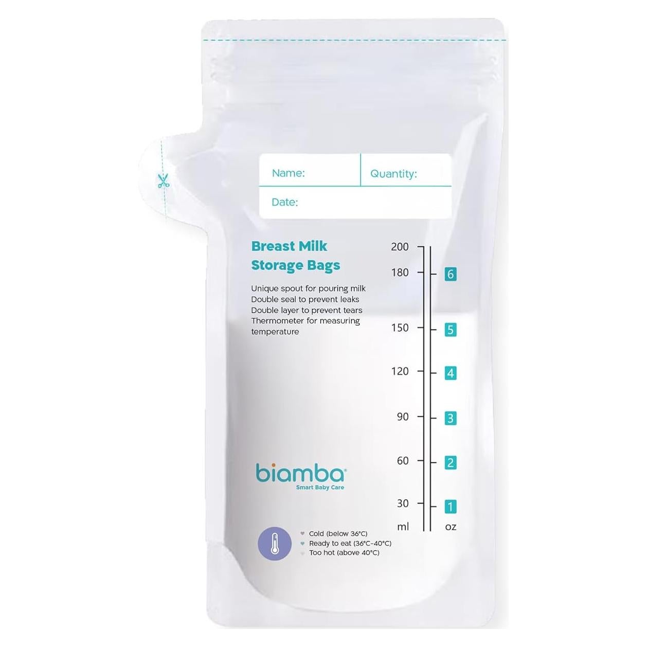 Bolsas de Almacenamiento de Leche Materna Biamba - 50 Piezas, 200ml