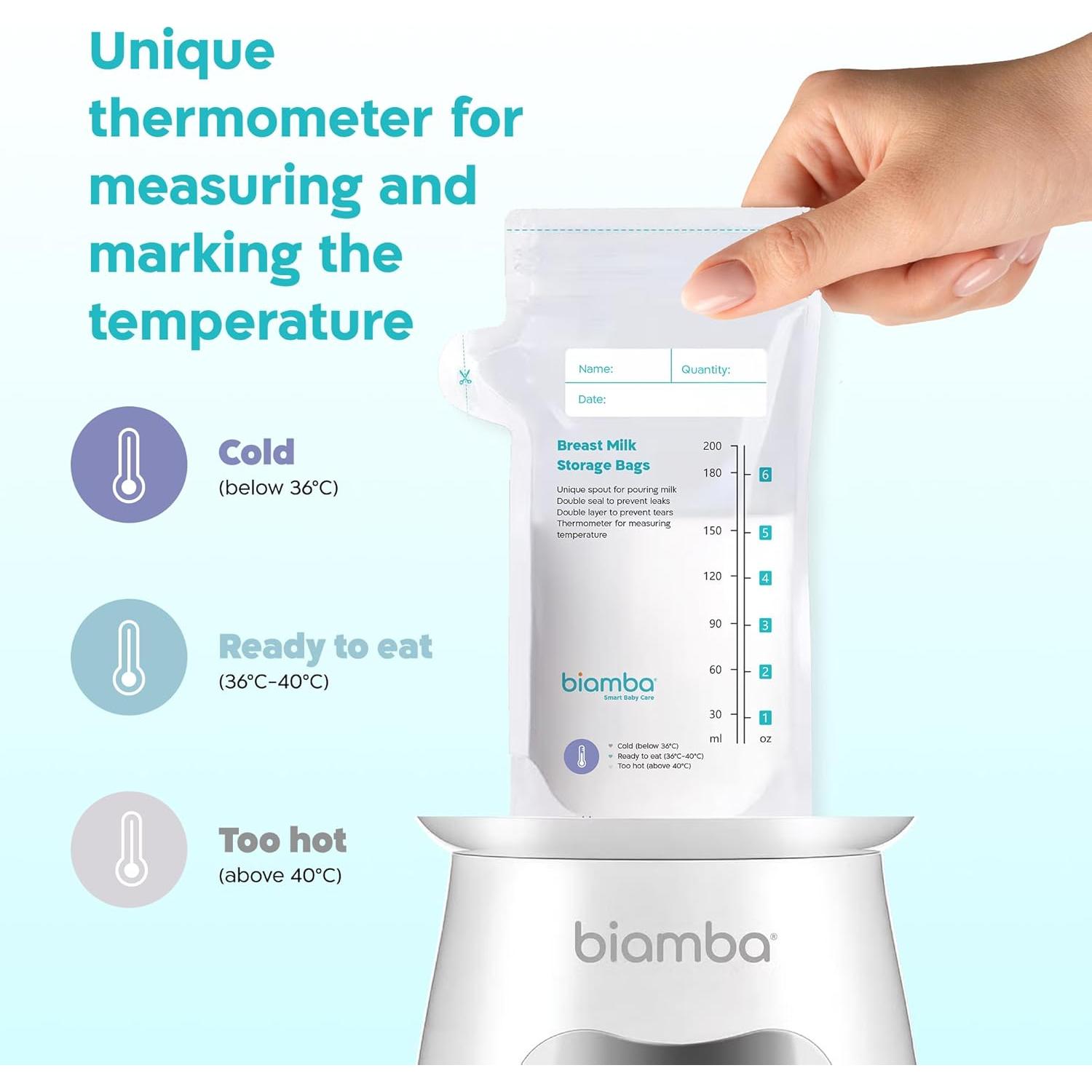 Bolsas de Almacenamiento de Leche Materna Biamba - 50 Piezas, 200ml