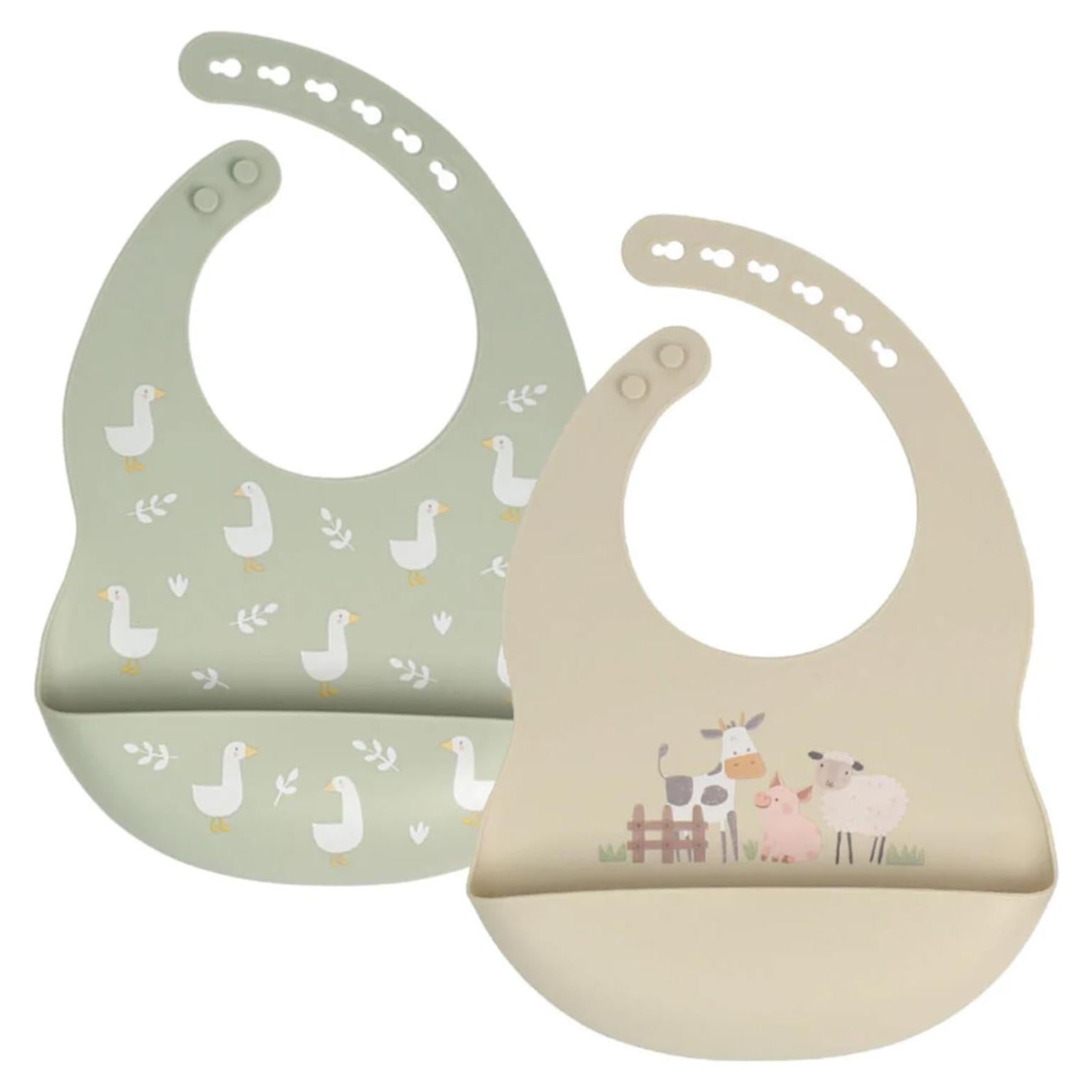 Baberos de Silicona LITTLE RAWR 2 Juegos Ajustables Bebé