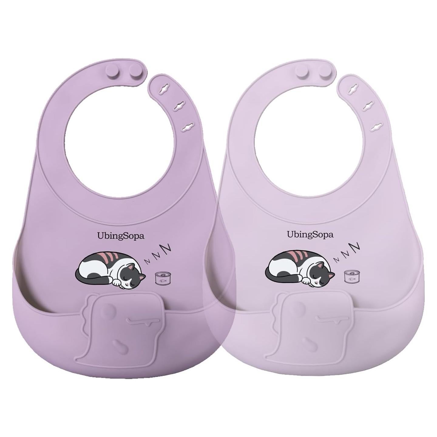 Baberos de Silicona Ajustables para Bebés - Suaves y Impermeables