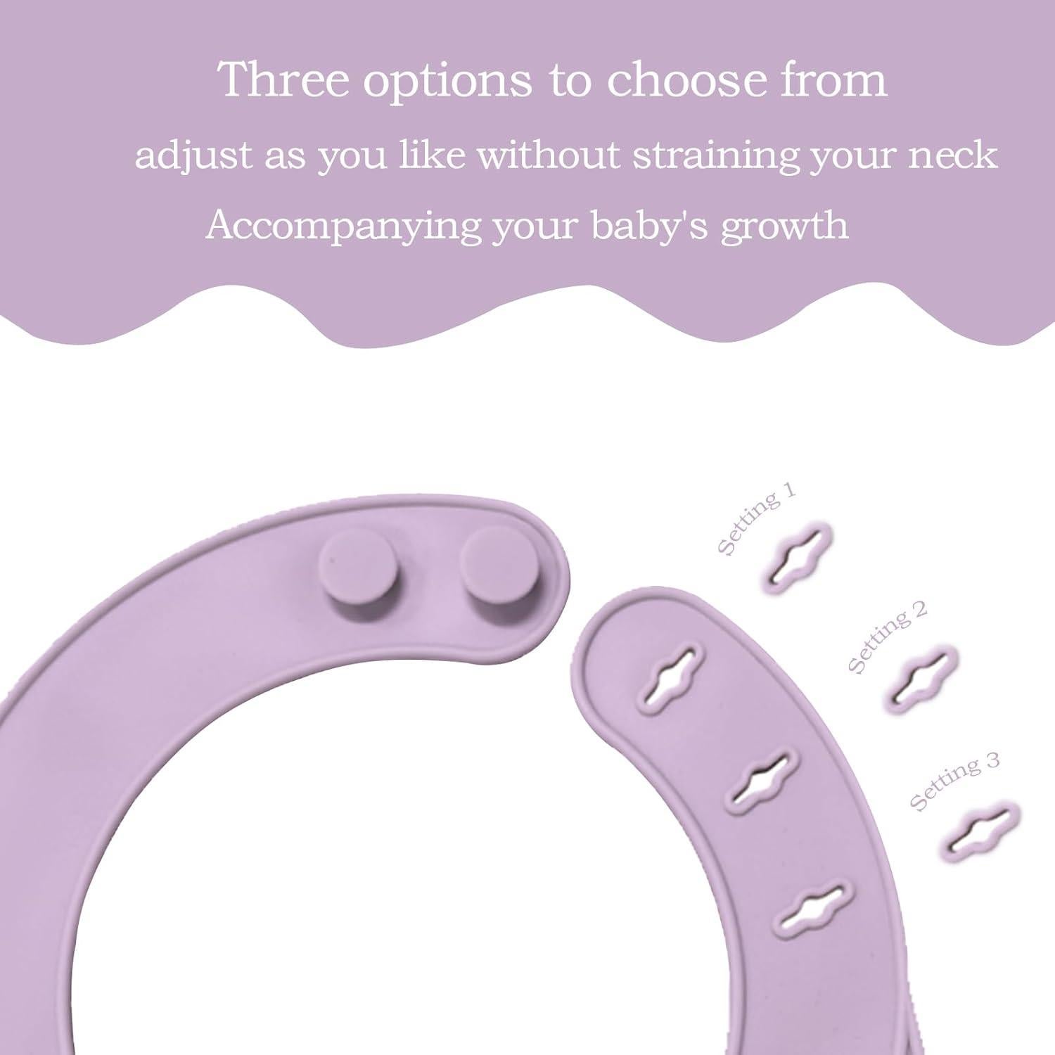 Baberos de Silicona Ajustables para Bebés - Suaves y Impermeables