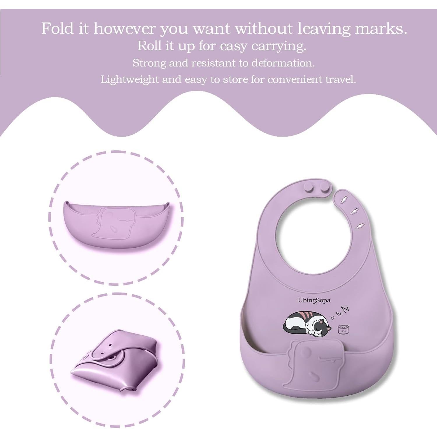 Baberos de Silicona Ajustables para Bebés - Suaves y Impermeables