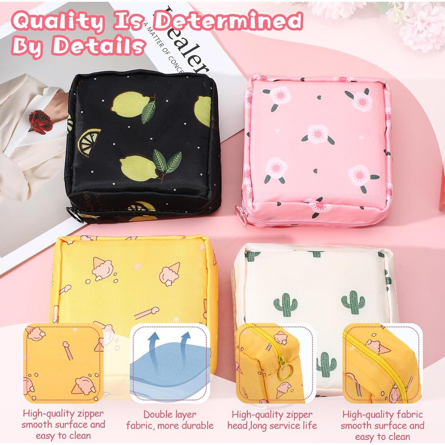 4 Bolsas Menstruales Gsbnjuy con Cremallera - Almacenamiento Femenino