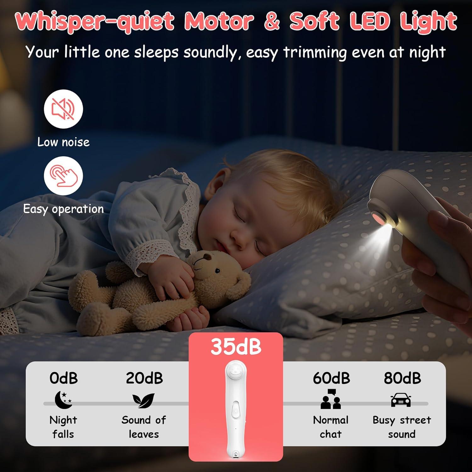 Cortador de Uñas Eléctrico YABORAS con Luz LED y 6 Cabezas