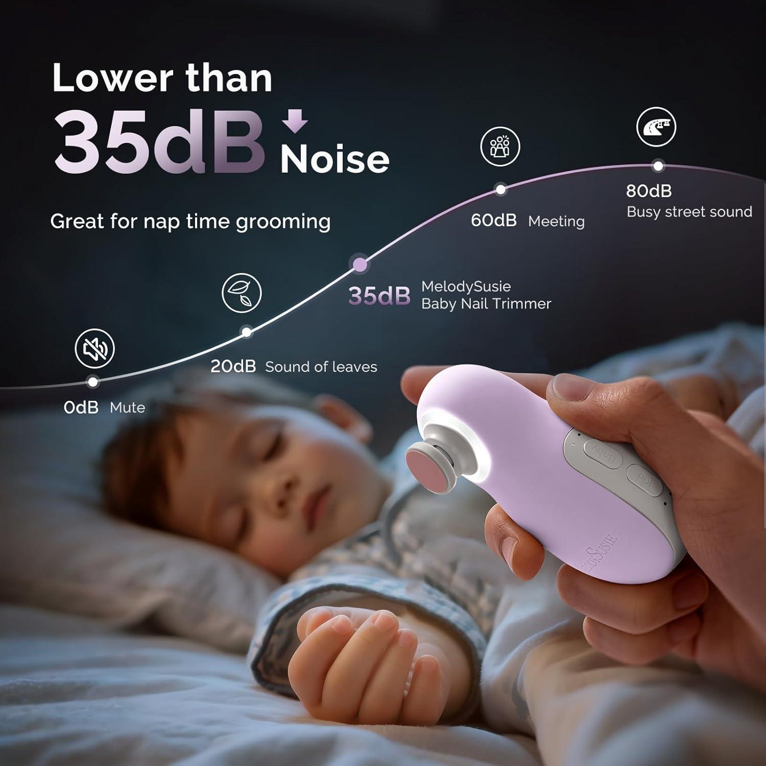 Cortador de Uñas Eléctrico MelodySusie para Bebés Púrpura