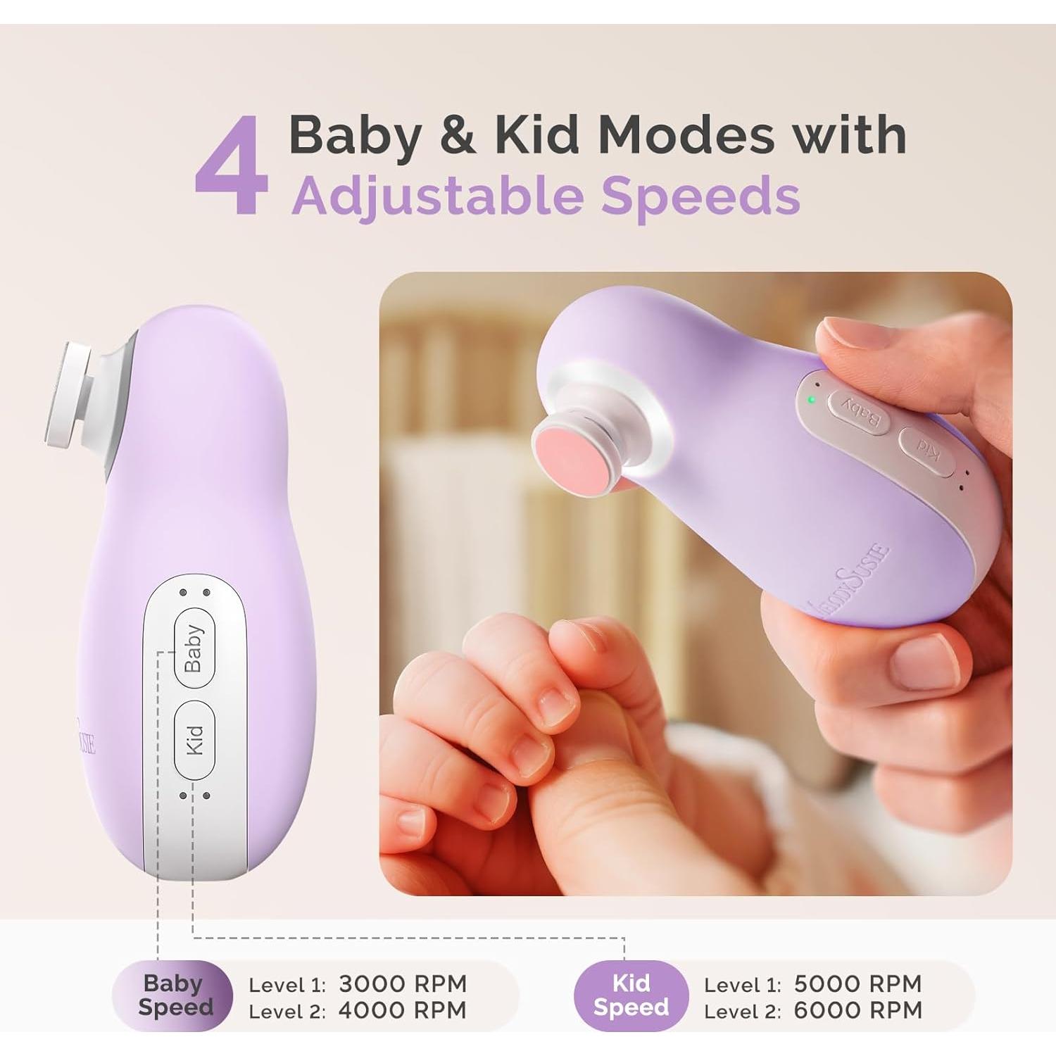 Cortador de Uñas Eléctrico MelodySusie para Bebés Púrpura