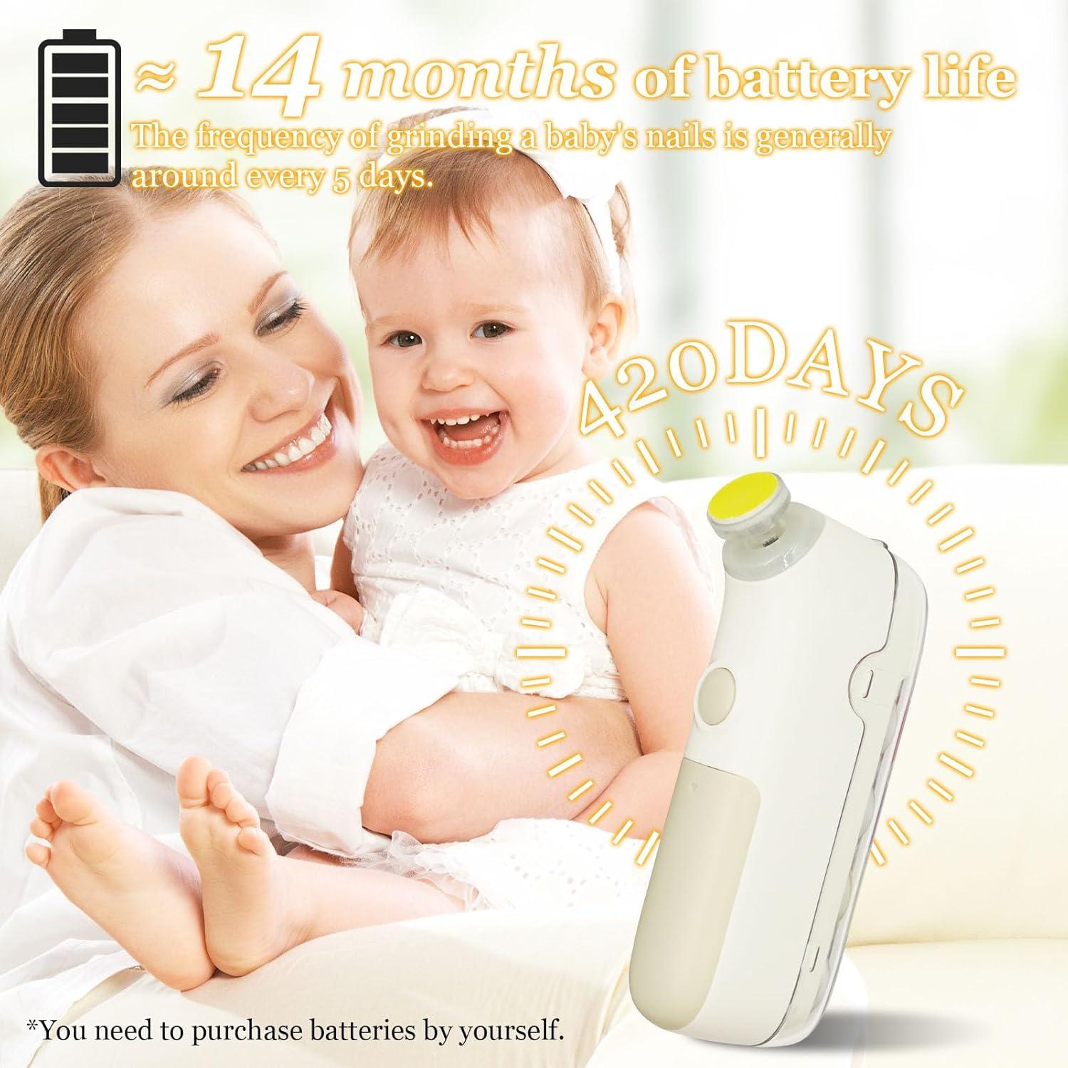 Cortador de Uñas Eléctrico WAAYAA para Bebés 2 Velocidades