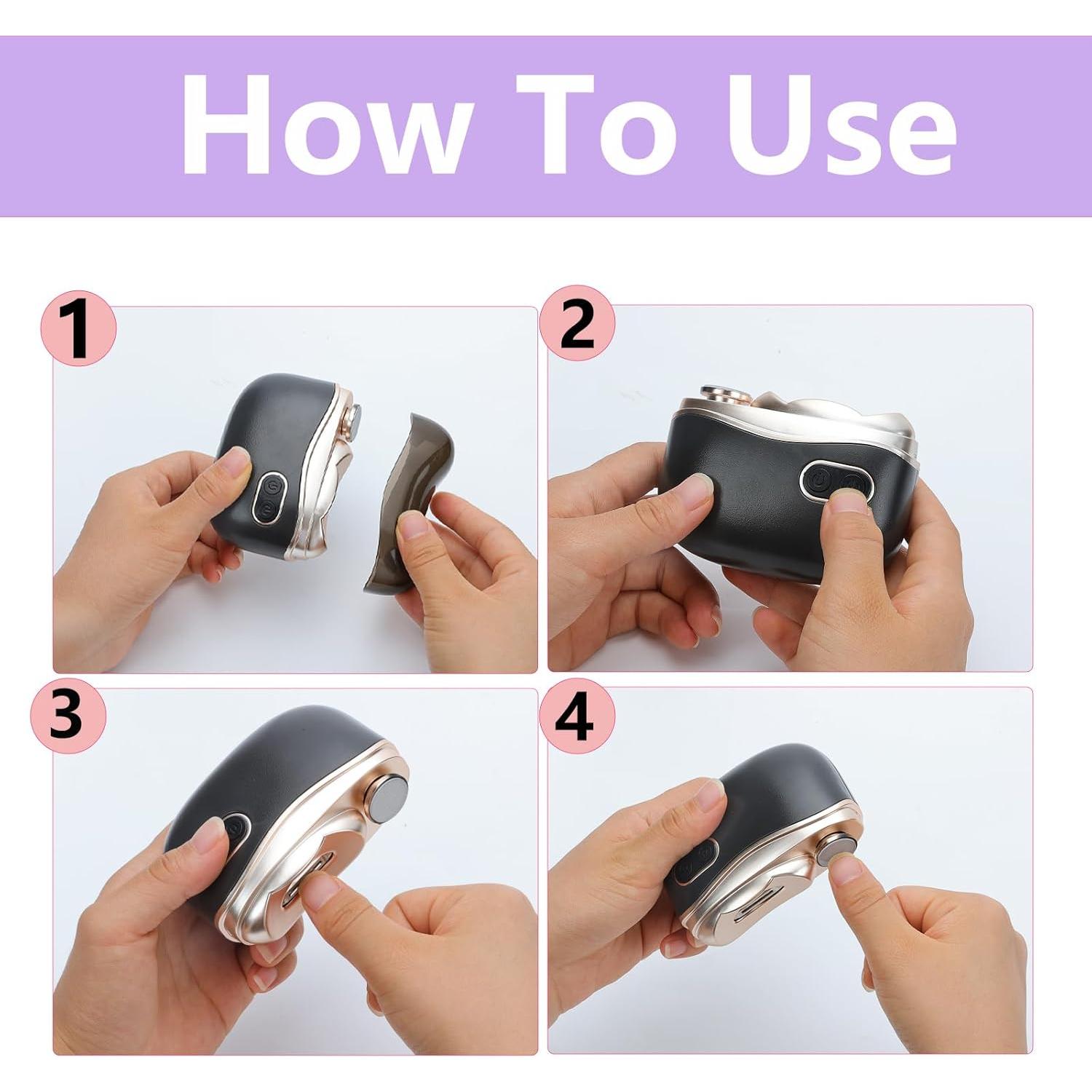 Cortador de Uñas Eléctrico Recargable PINjiaju 2-en-1 con Luz LED