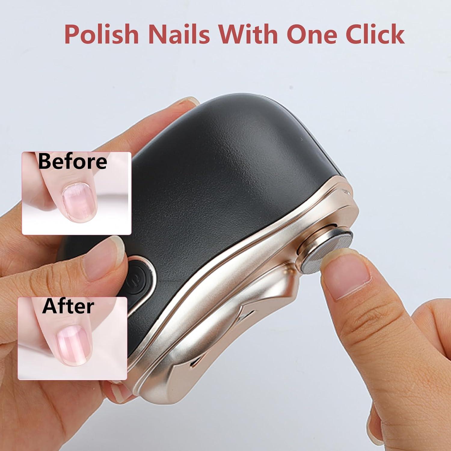 Cortador de Uñas Eléctrico Recargable PINjiaju 2-en-1 con Luz LED