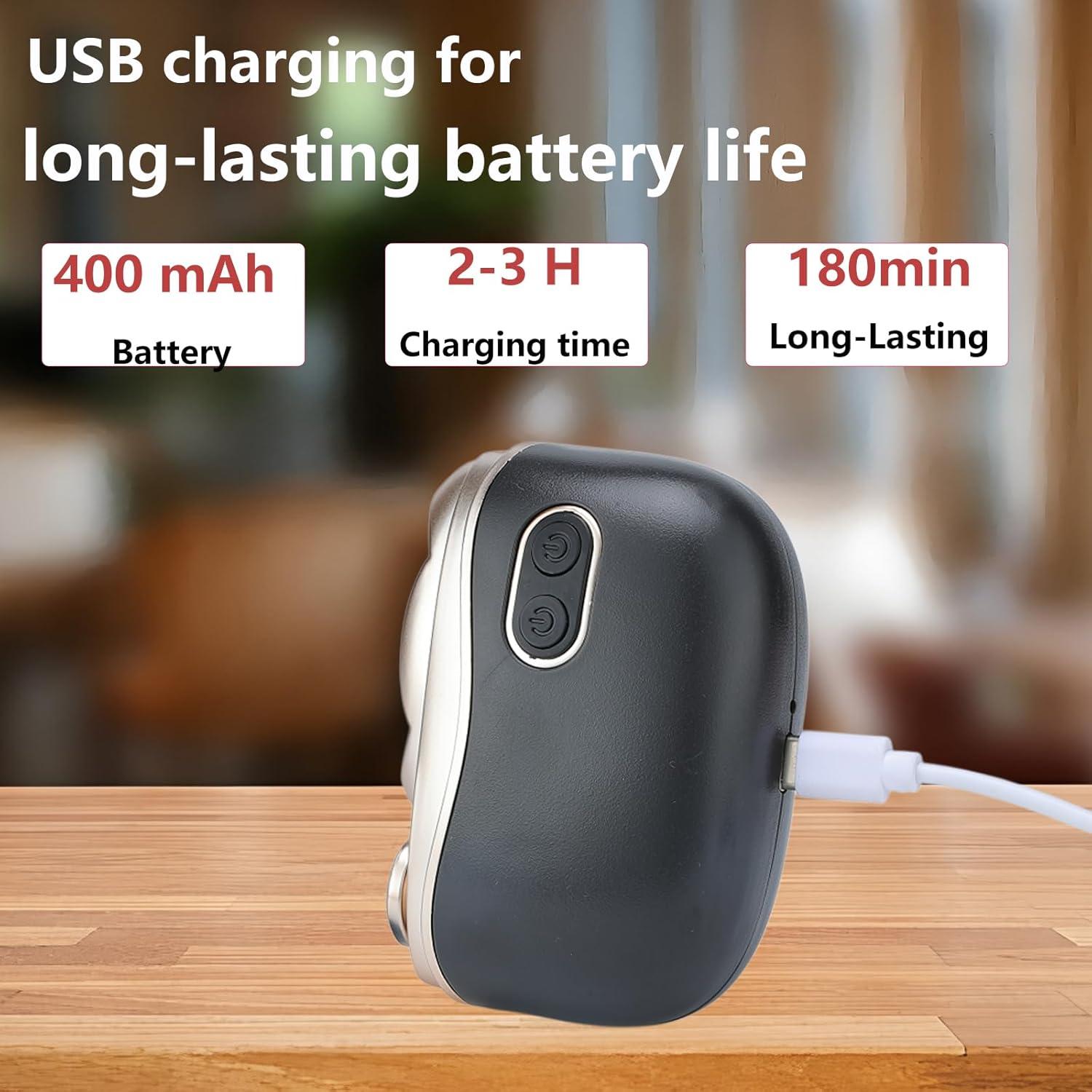 Cortador de Uñas Eléctrico Recargable PINjiaju 2-en-1 con Luz LED