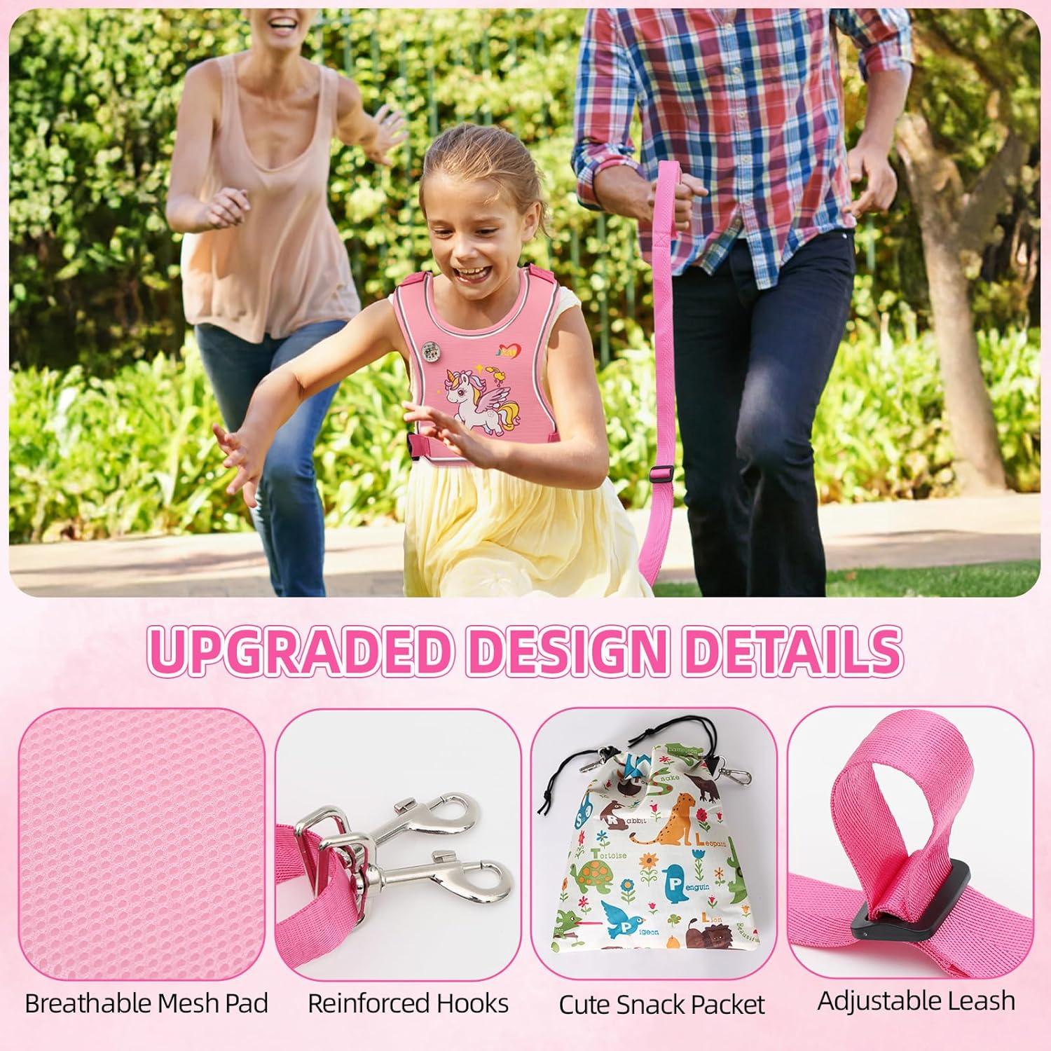 Arnés de Caminata Seguro para Niñas Rosa VJXM 23003 Ajustable