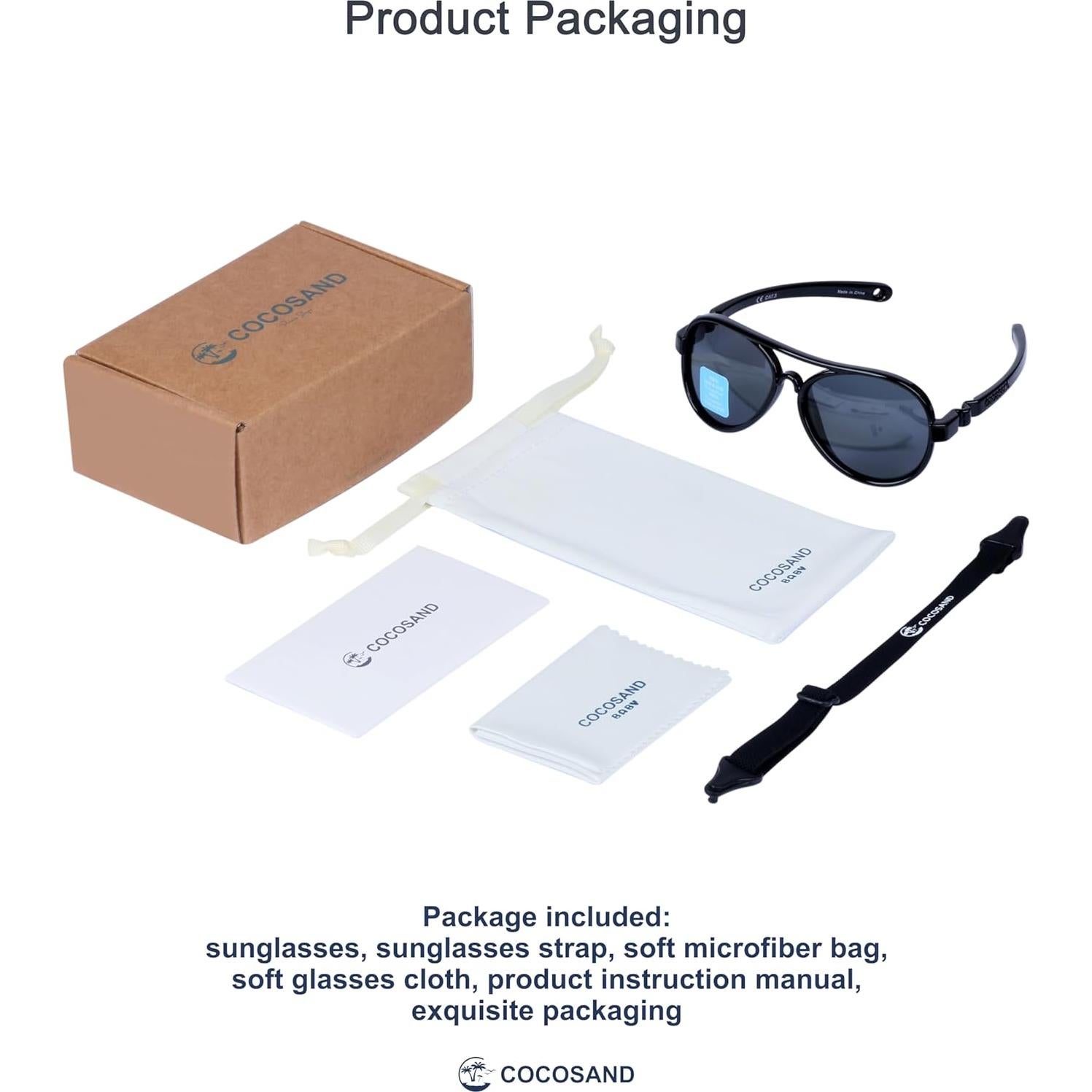 Gafas de sol COCOSAND para bebés polarizadas con correa ajustable