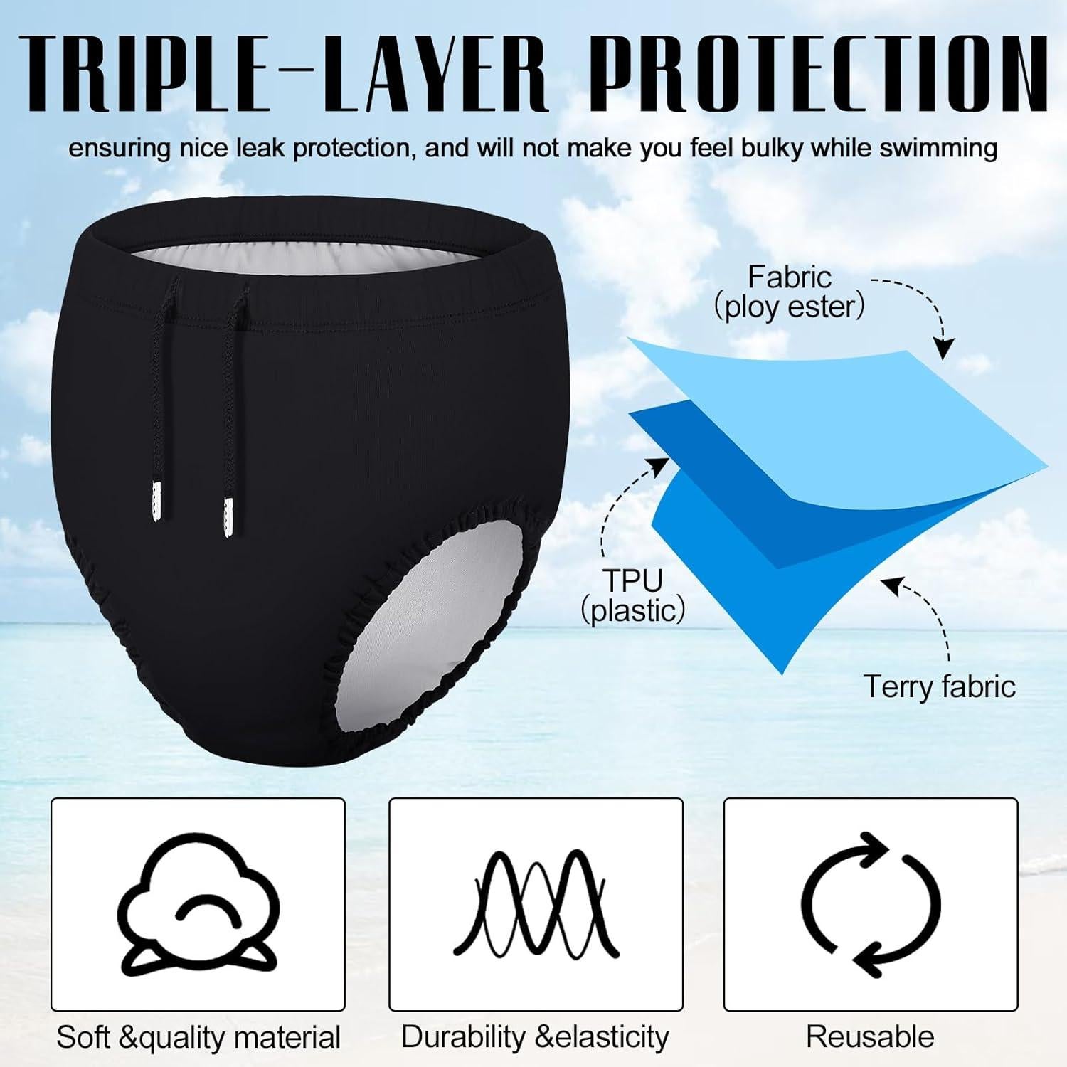 Pañal de Natación Reutilizable Glitopper 5-8 Años Unisex